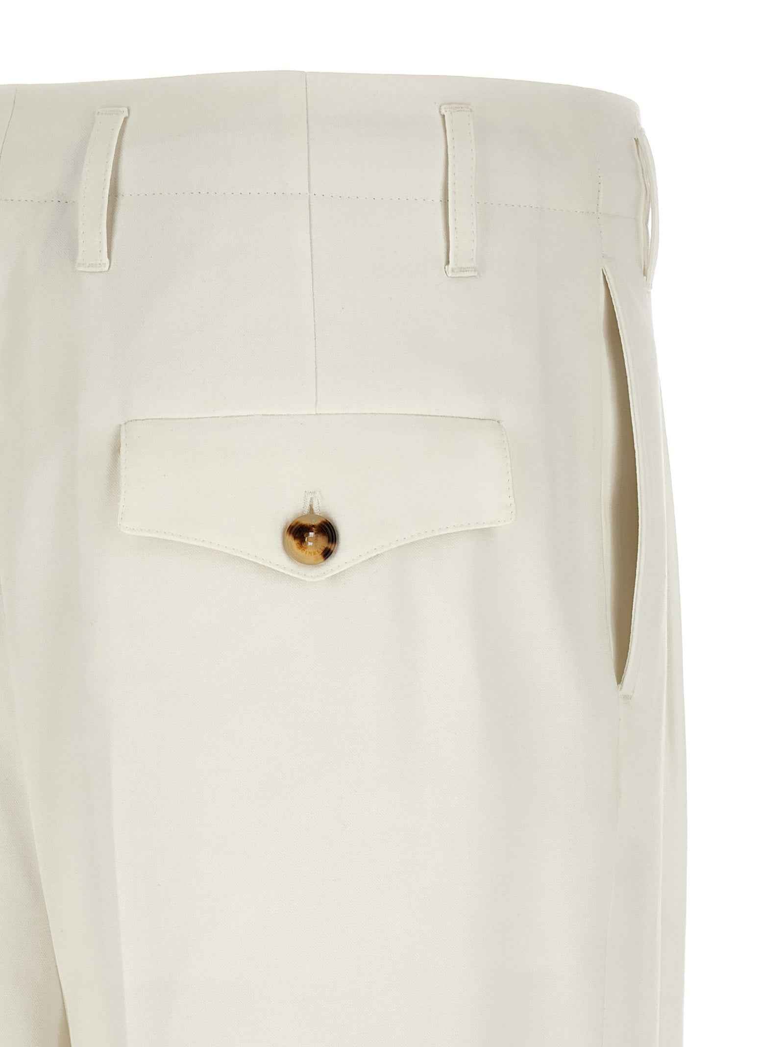 Brunello Cucinelli White Cotton Casual Pants