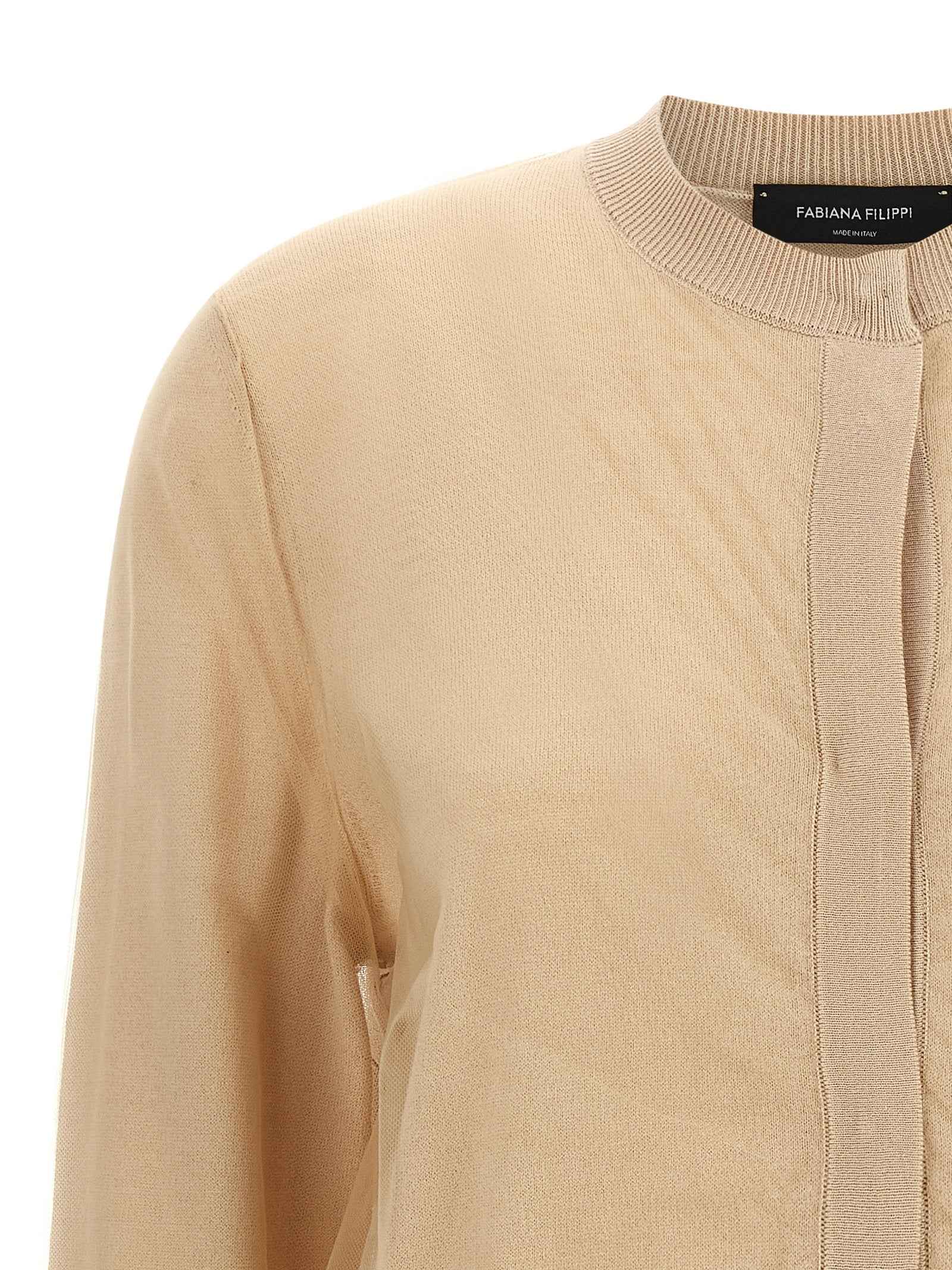 Fabiana Filippi Brown Virgin Wool Cardigan