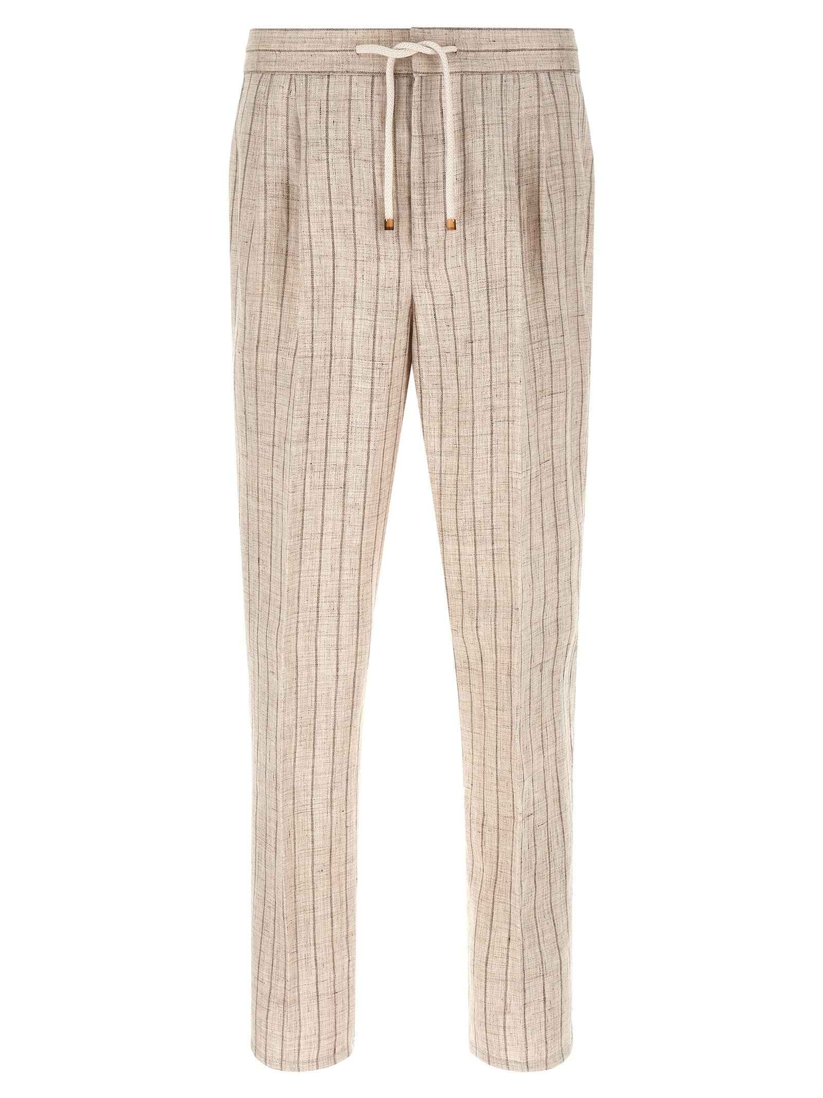 Brunello Cucinelli Beige Linen Casual Pants