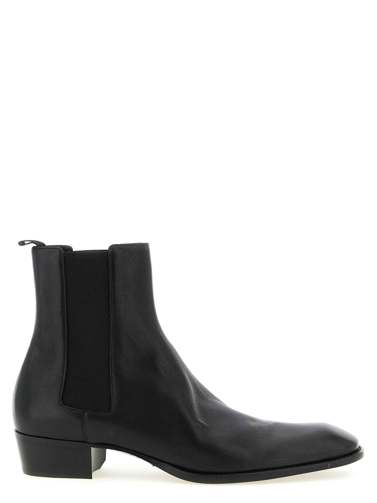 Saint Laurent Black Calfskin Chelsea Boots