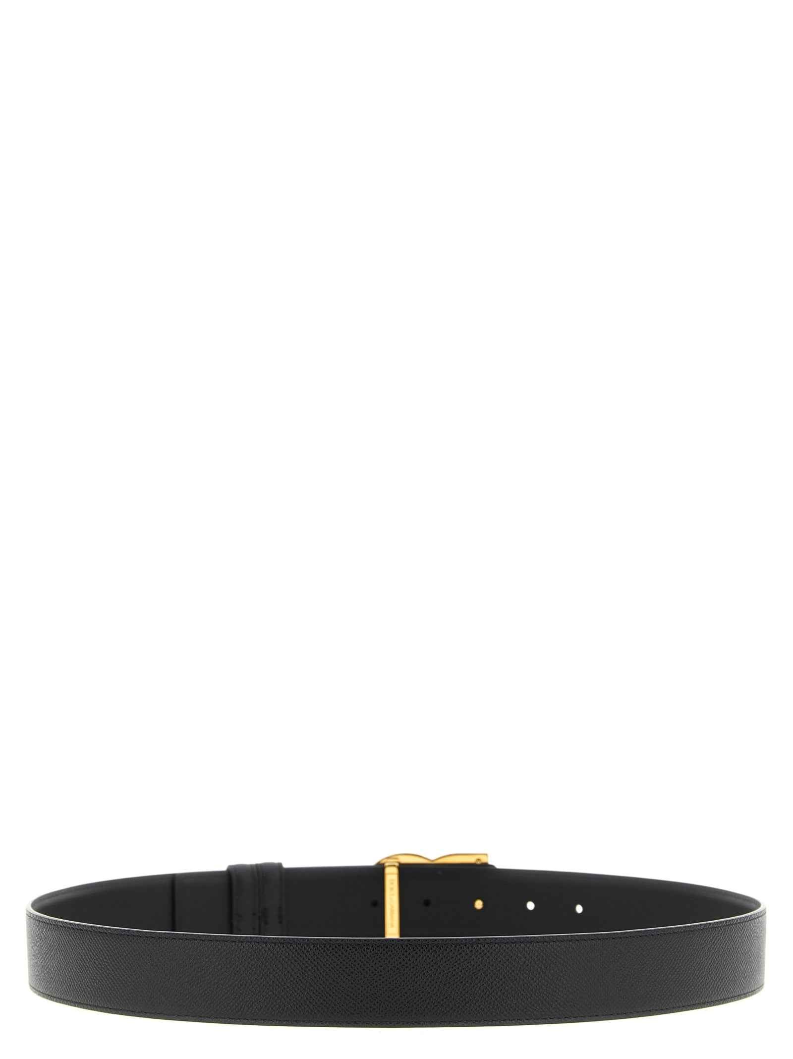 Dolce & Gabbana Black Calfskin Regular Belt