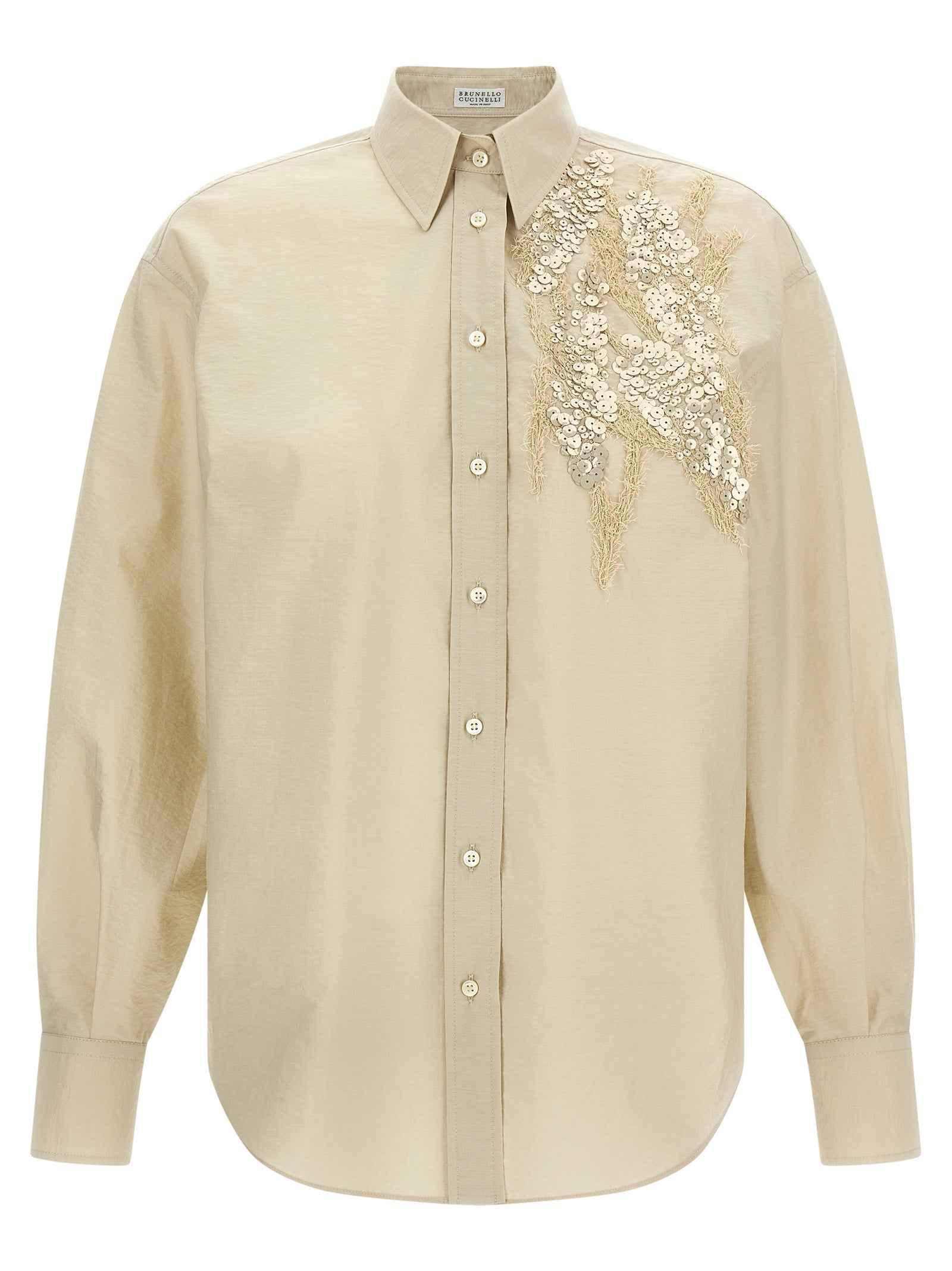 Brunello Cucinelli Beige Cotton Blouse