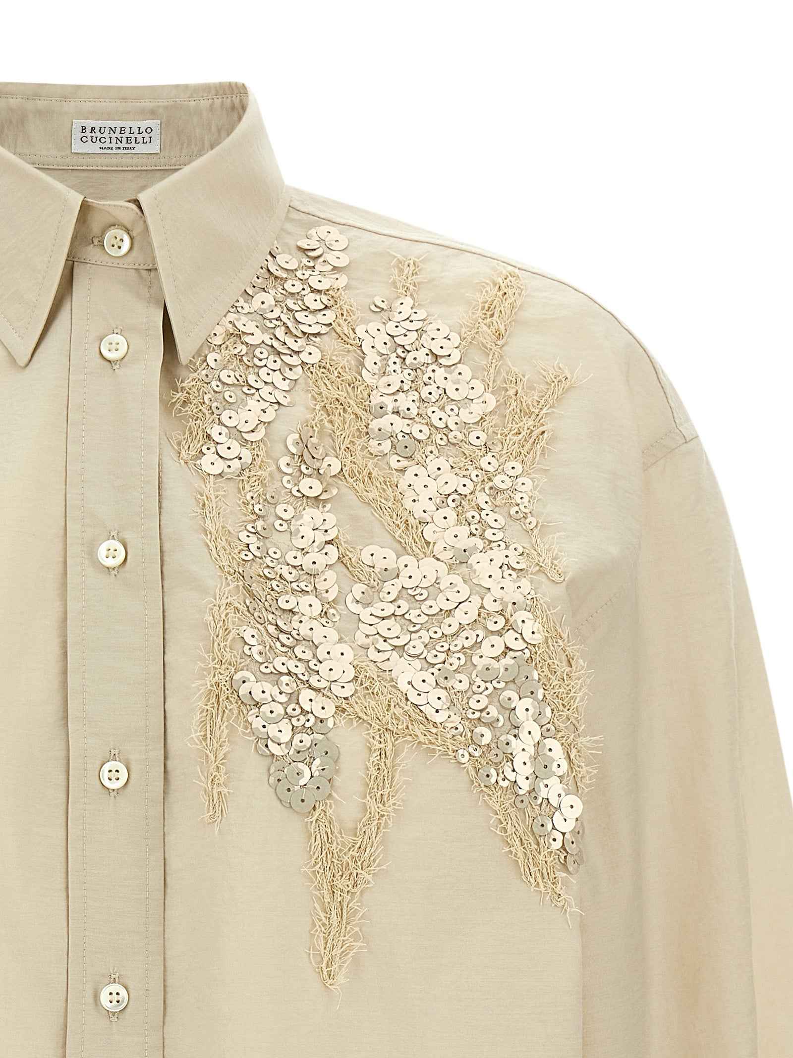 Brunello Cucinelli Beige Cotton Blouse
