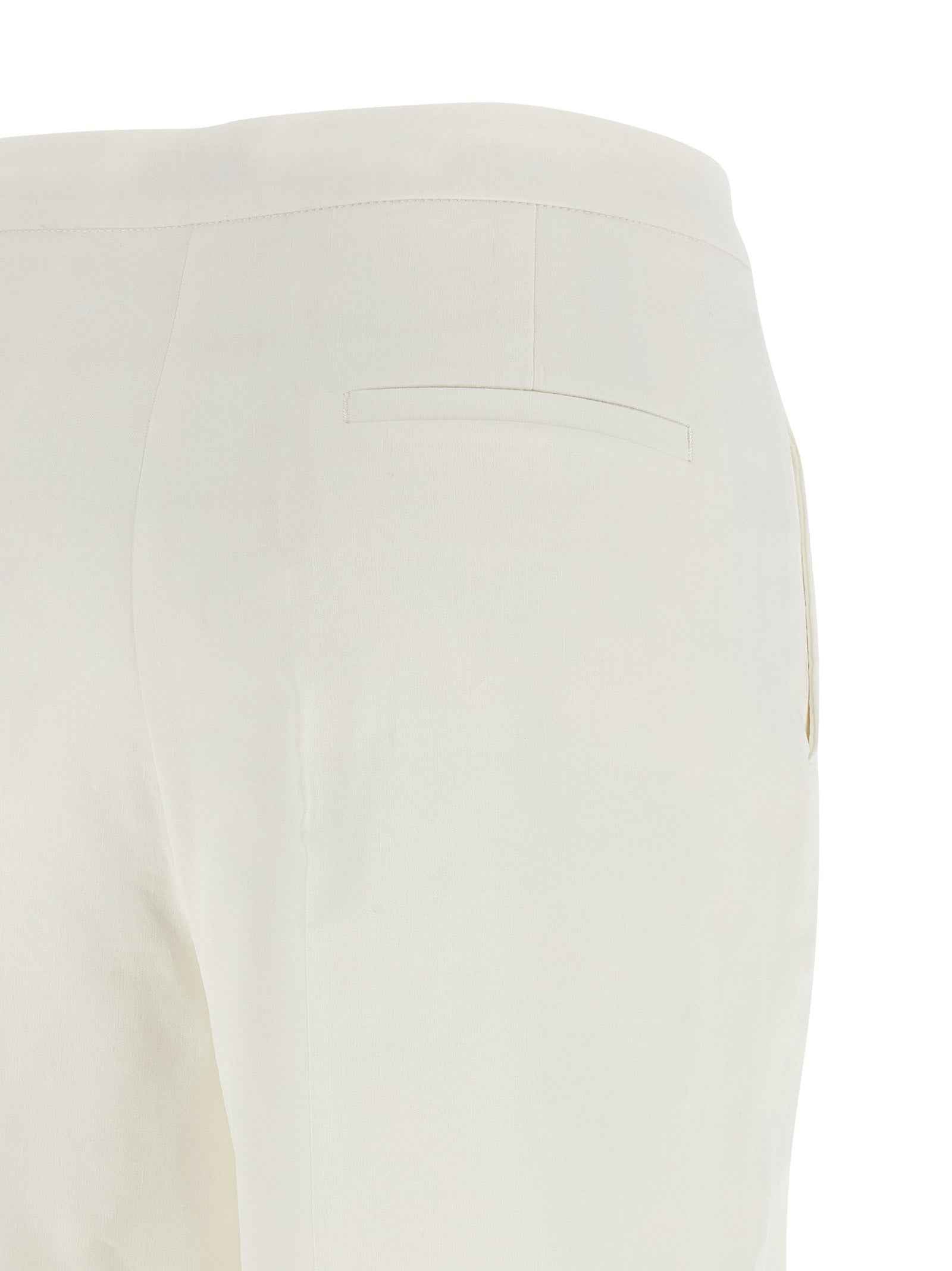 PINKO White Linen Casual Pants