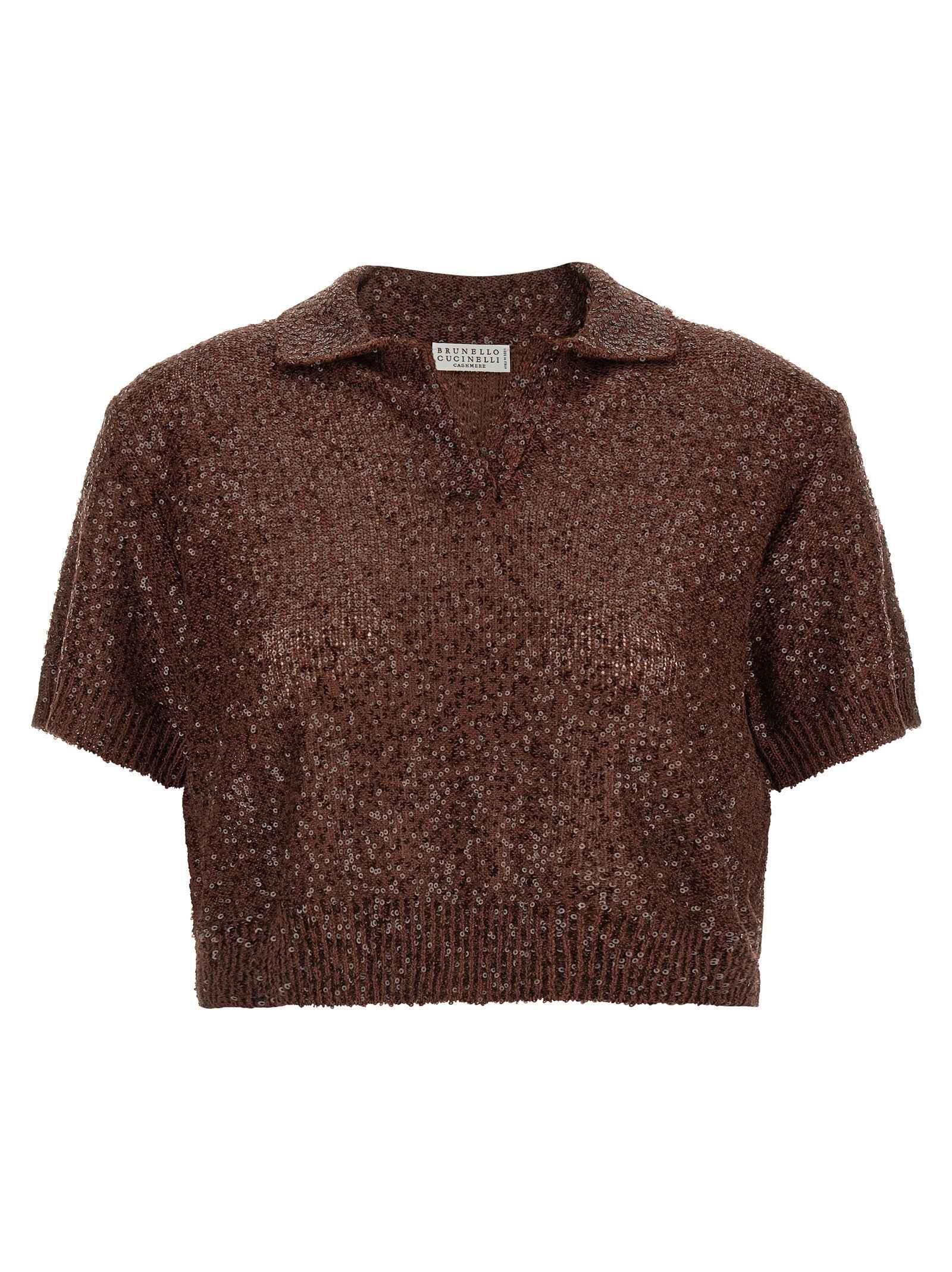 Brunello Cucinelli Brown Linen Polo Shirt