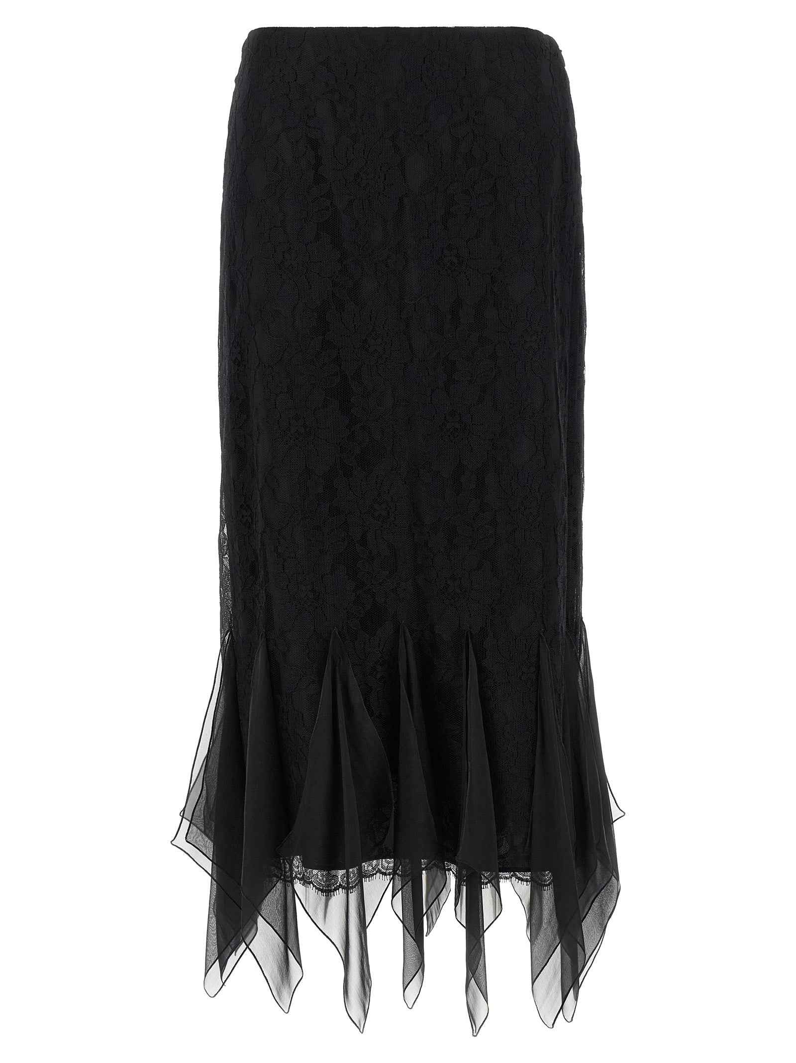 Valentino Garavani Black Cotton Midi Skirt