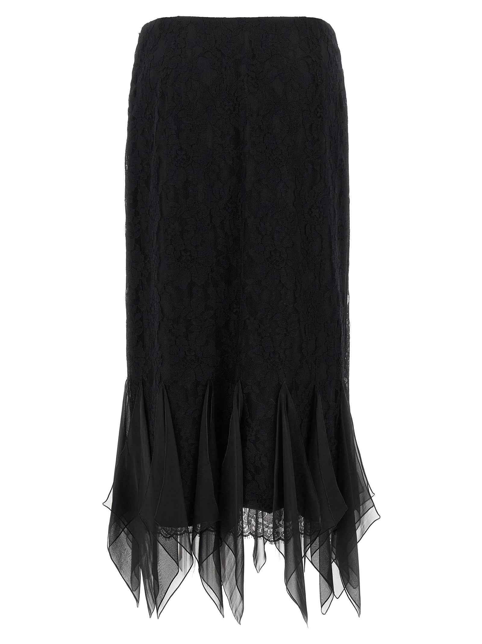 Valentino Garavani Black Cotton Midi Skirt