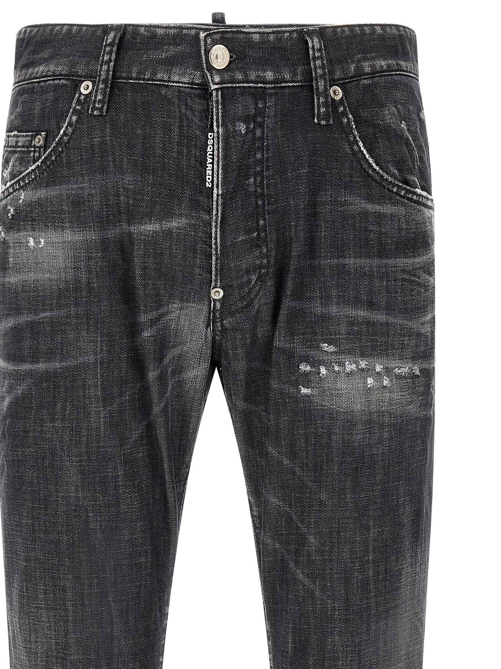 Dsquared² Gray Cotton Relaxed Fit Jeans