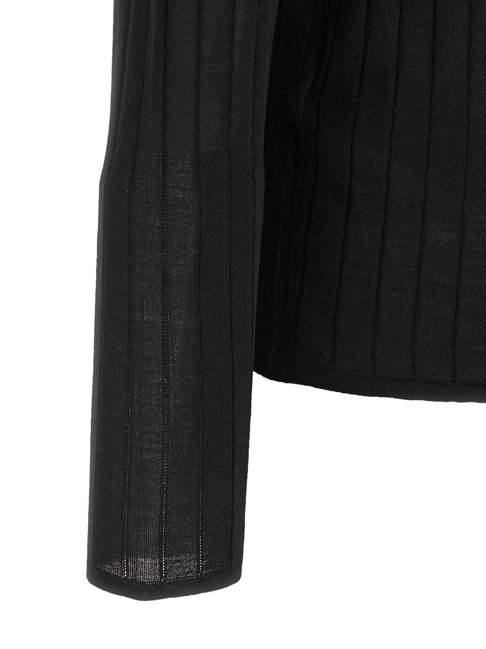 Saint Laurent Black Wool Polo Shirt