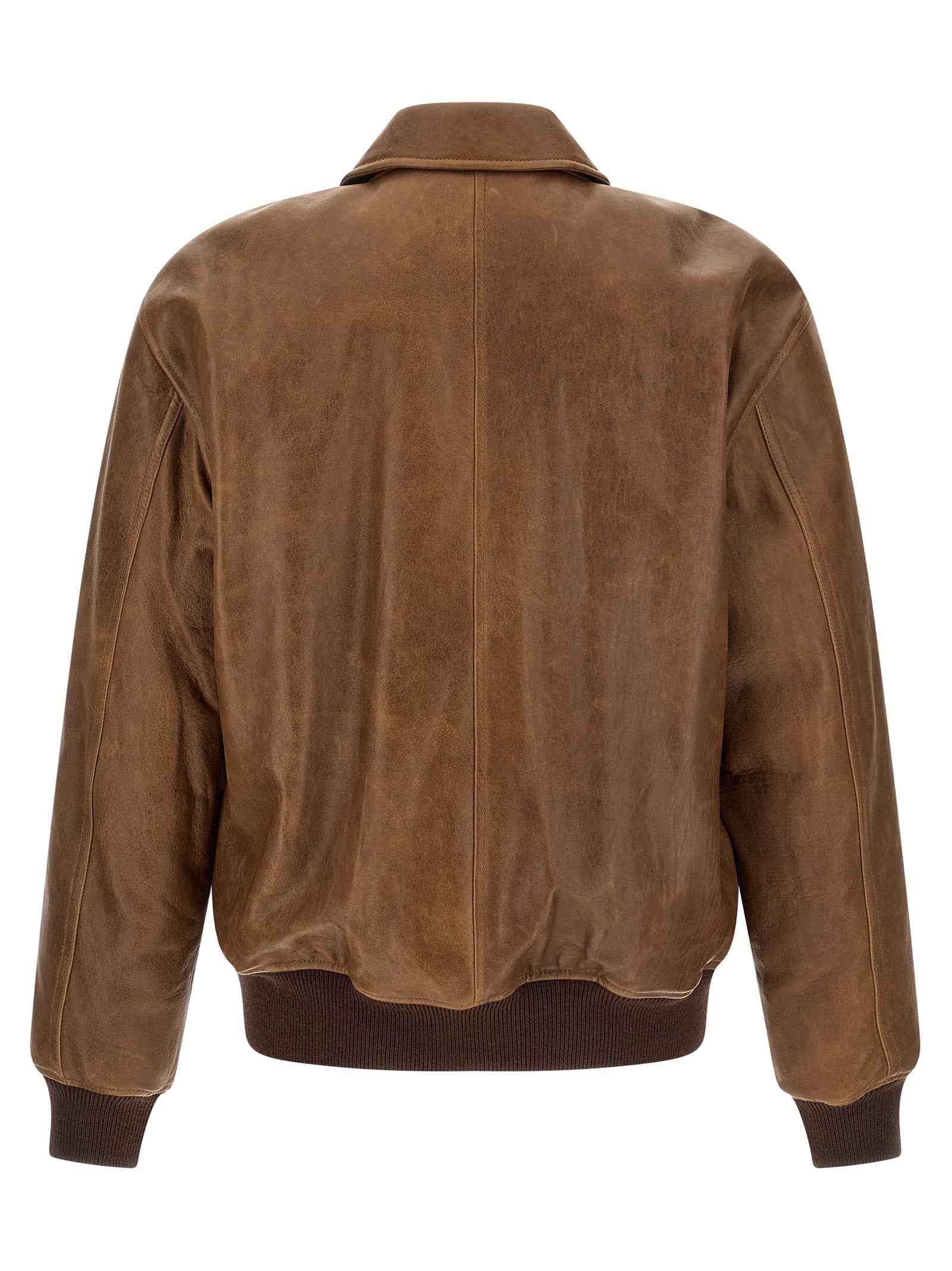 Saint Laurent Brown Lamb Leather Leather Jacket