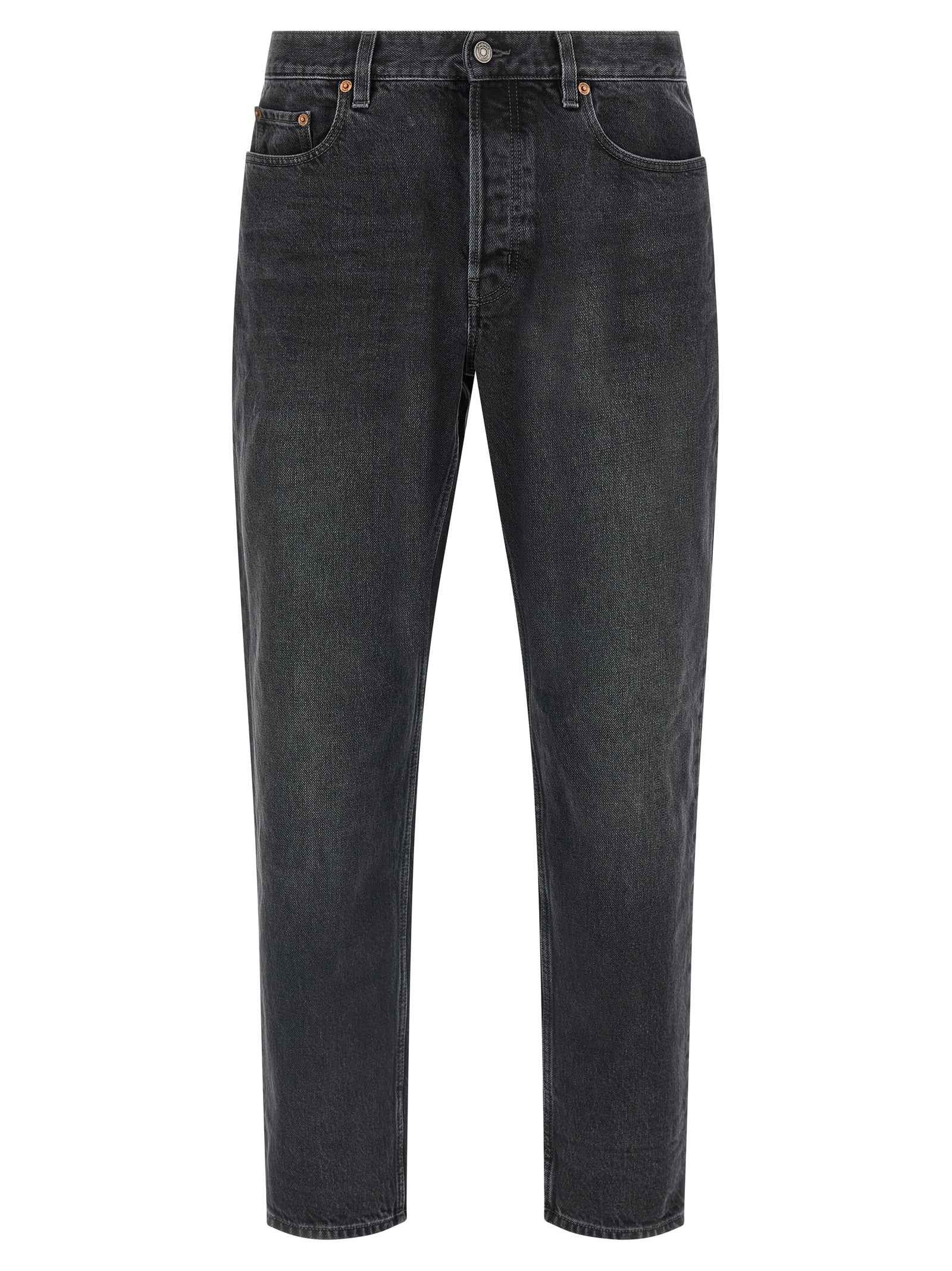 Saint Laurent Black Cotton Straight-Leg Jeans