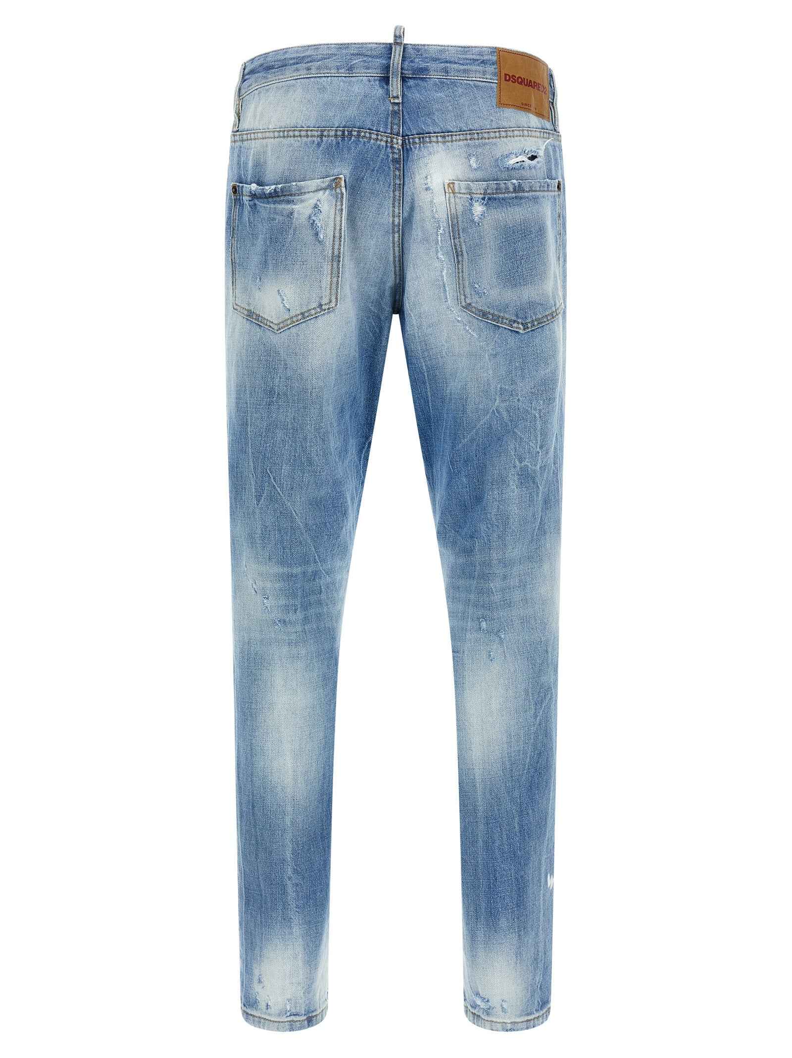 Dsquared² Blue Cotton Straight-Leg Jeans