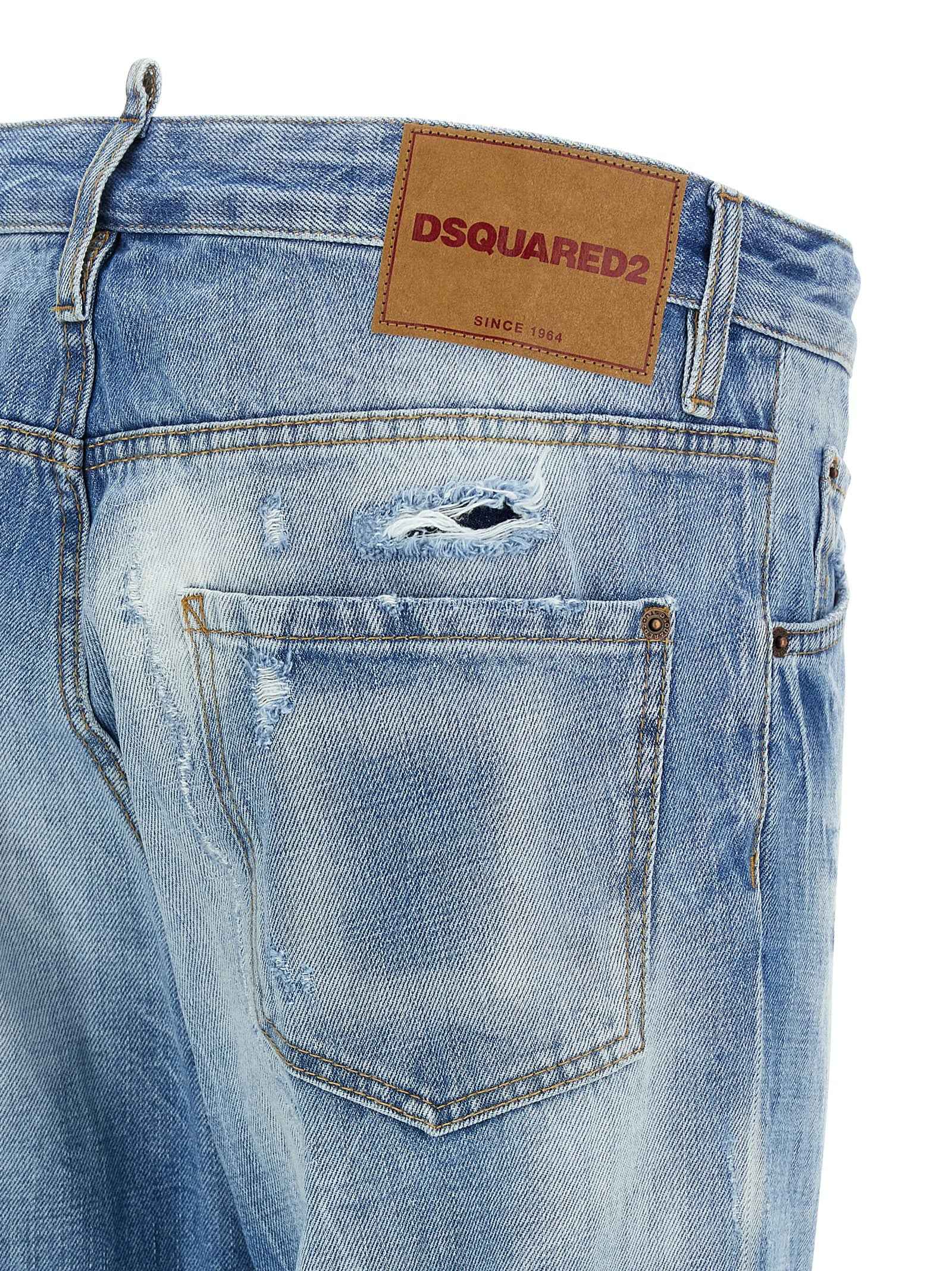 Dsquared² Blue Cotton Straight-Leg Jeans