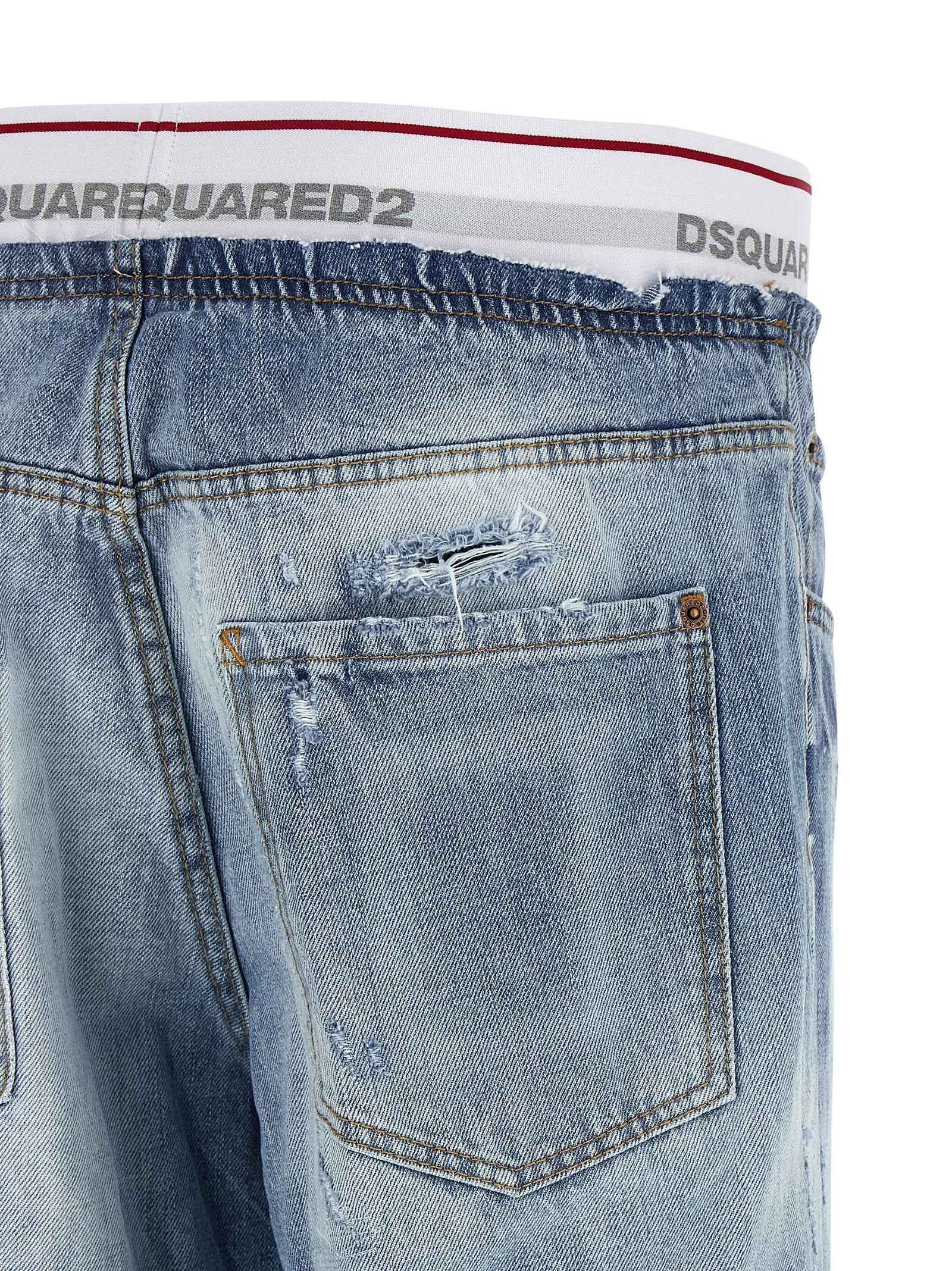 Dsquared² Blue Cotton Relaxed Fit Jeans