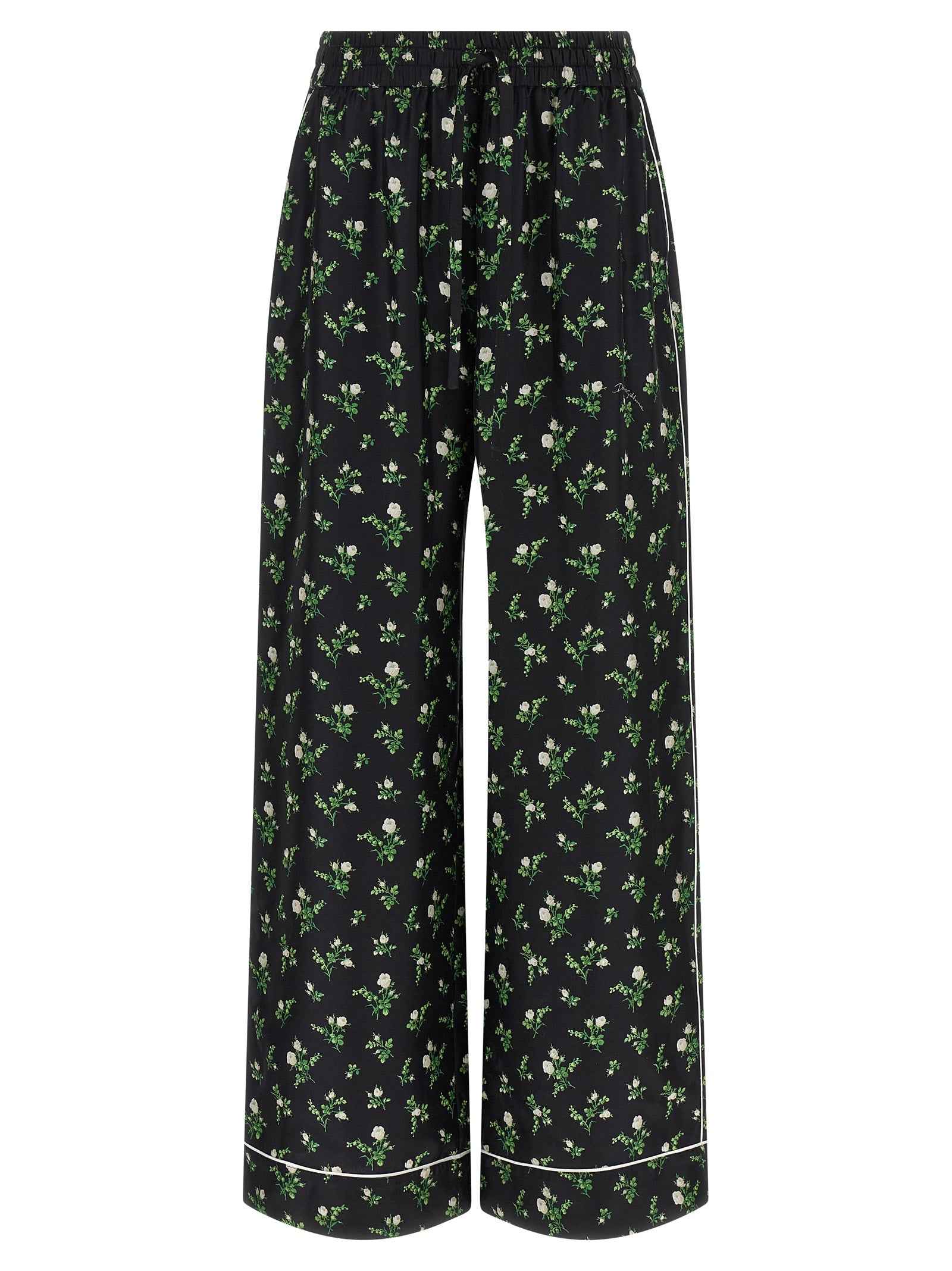 Dolce & Gabbana Black Silk Casual Pants