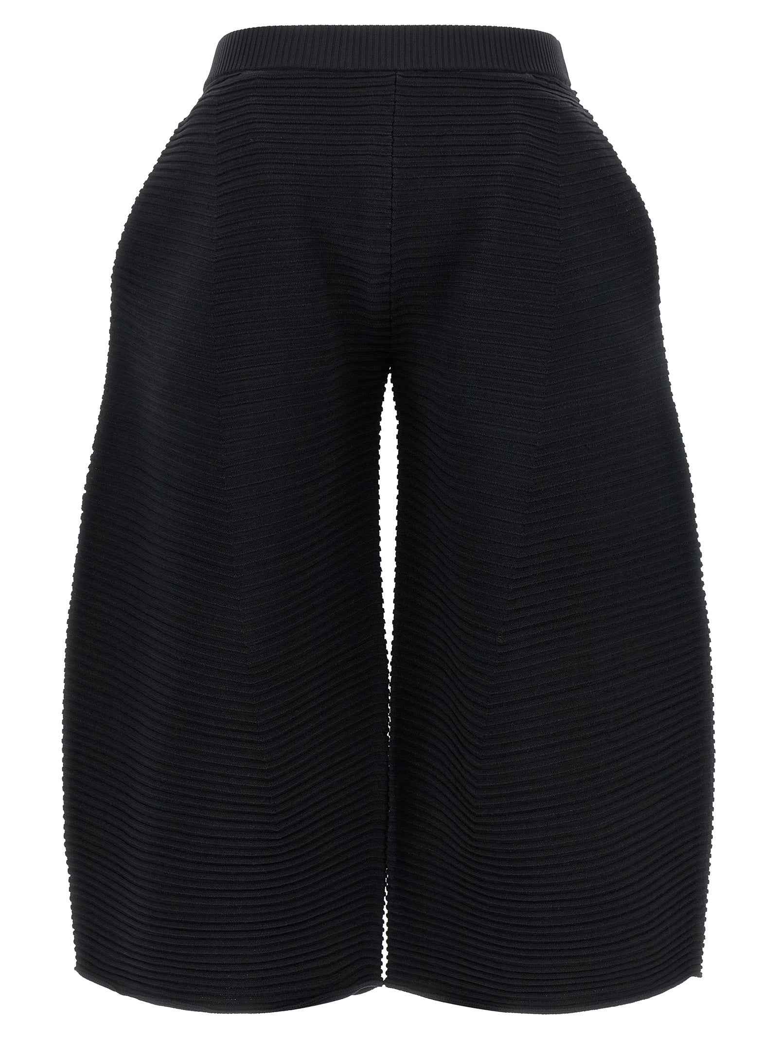 Issey Miyake Black Polyester Cropped Pants