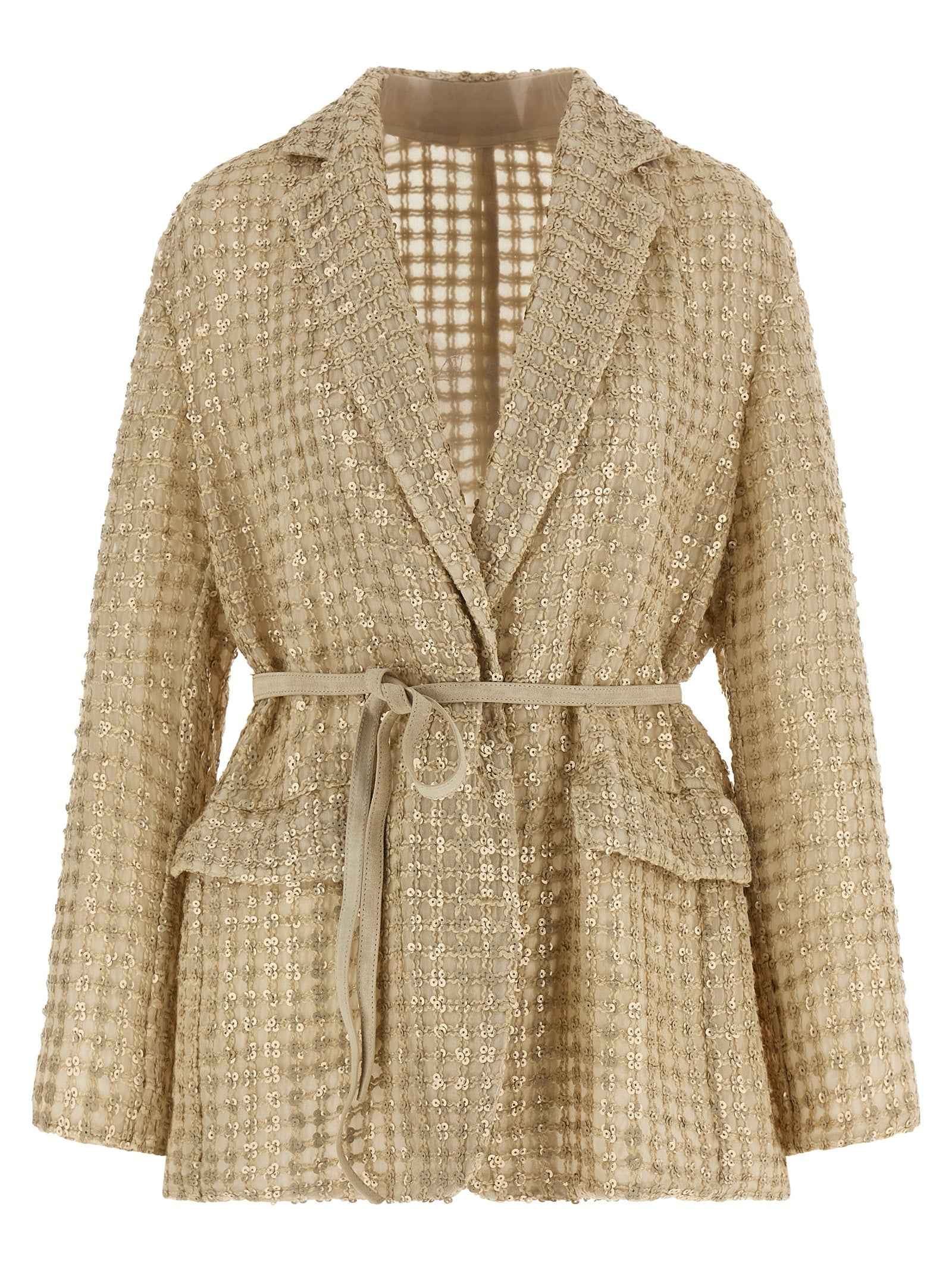 Brunello Cucinelli Beige Silk Blazer