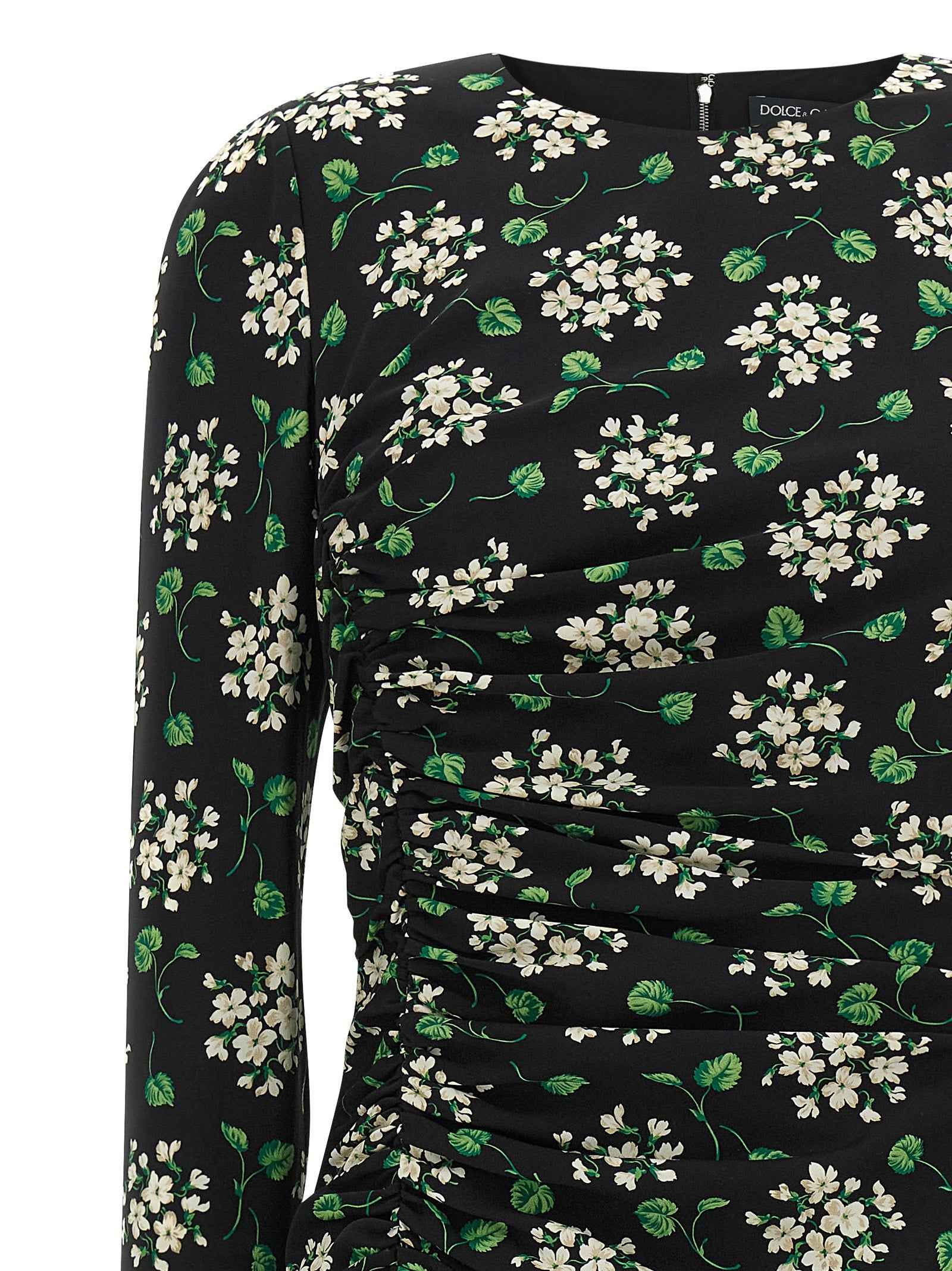 Dolce & Gabbana Black Synthetic Midi Dress