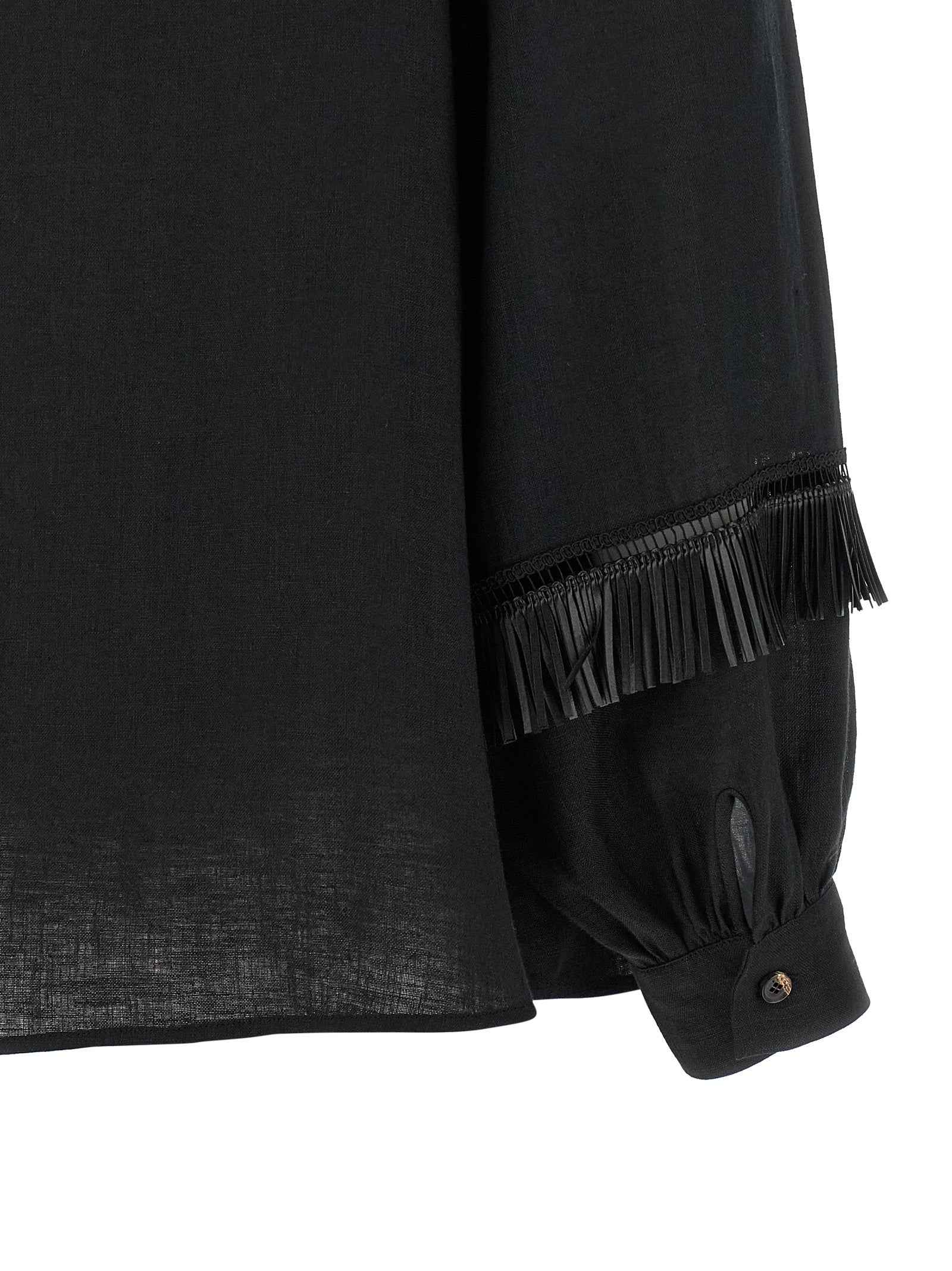 Kiton Black Linen Blouse
