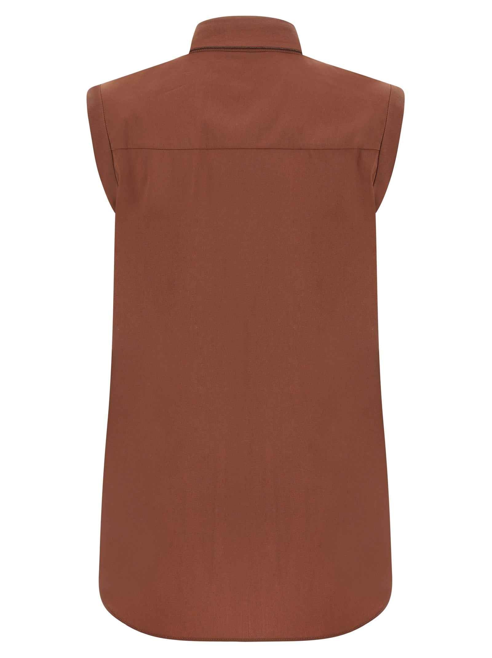 Brunello Cucinelli Brown Cotton Blouse