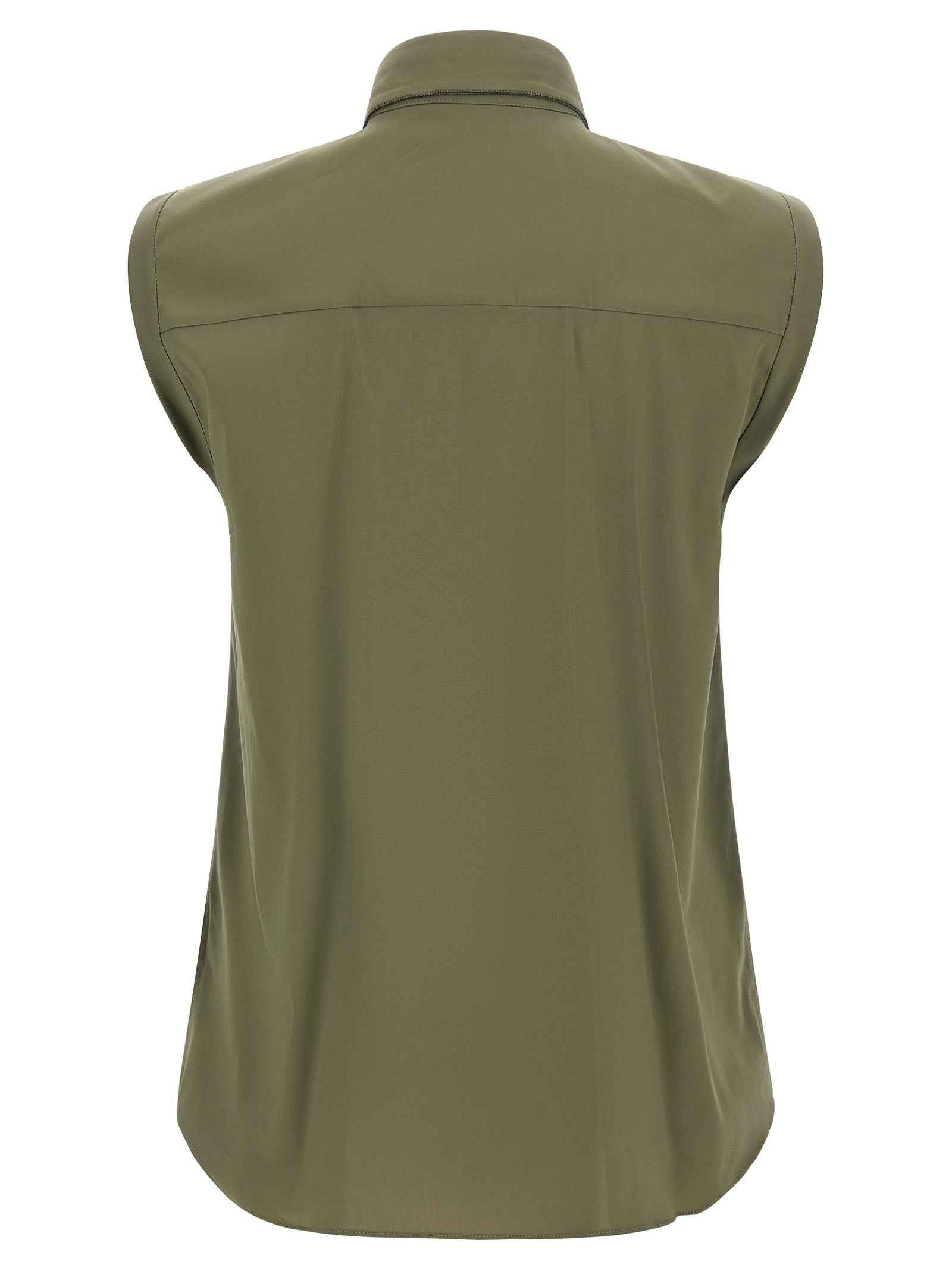 Brunello Cucinelli Bicolor Cotton Blouse