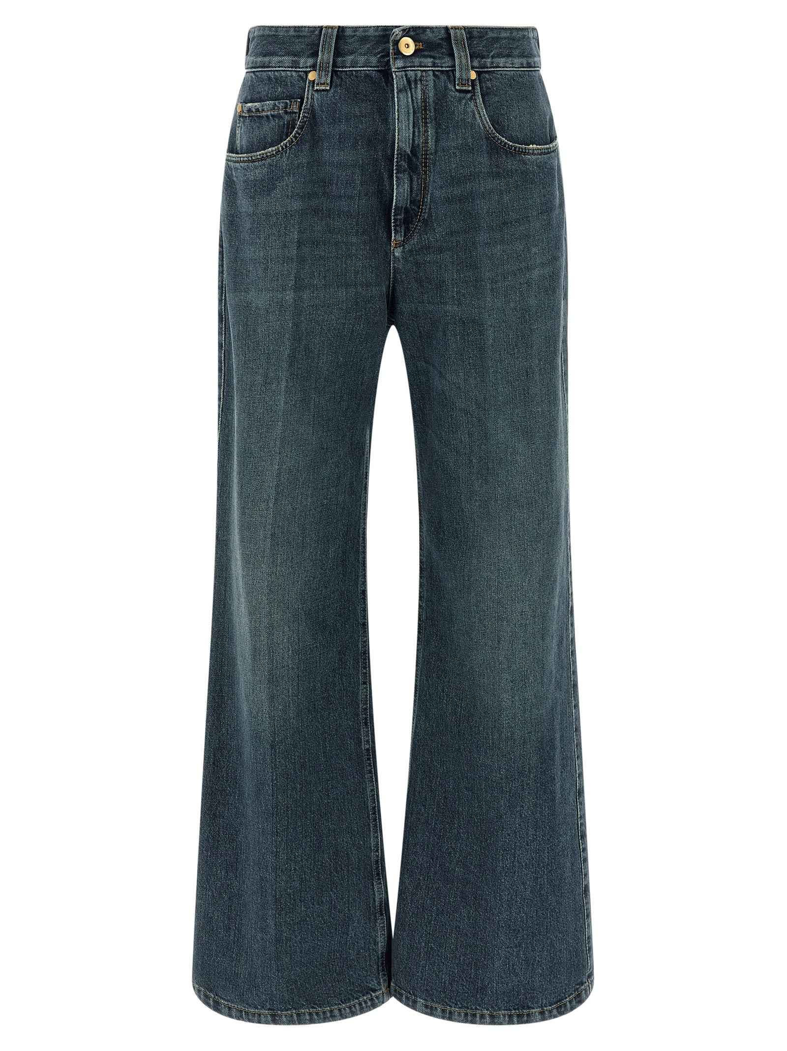 Brunello Cucinelli Blue Cotton Flared Jeans