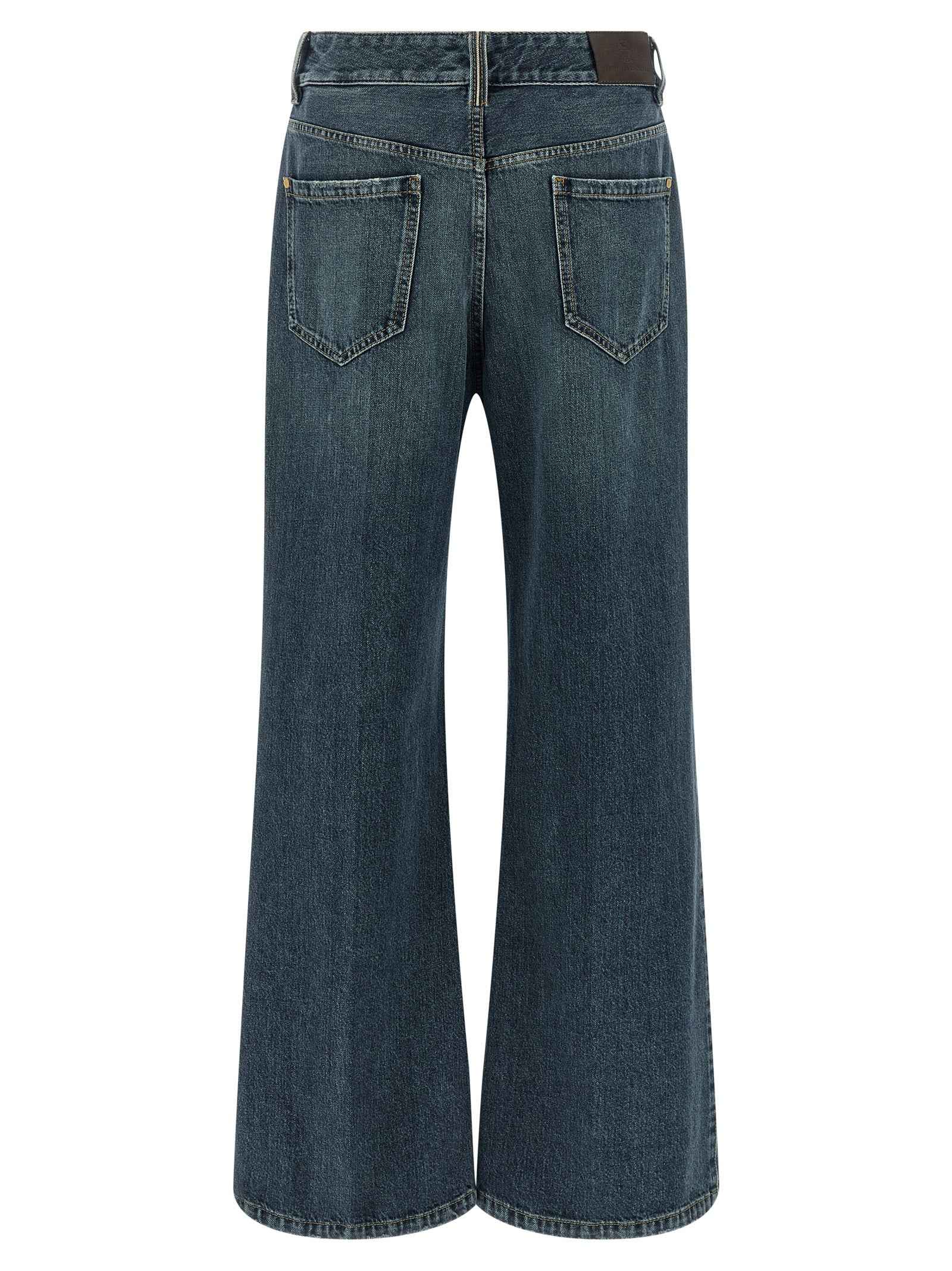 Brunello Cucinelli Blue Cotton Flared Jeans