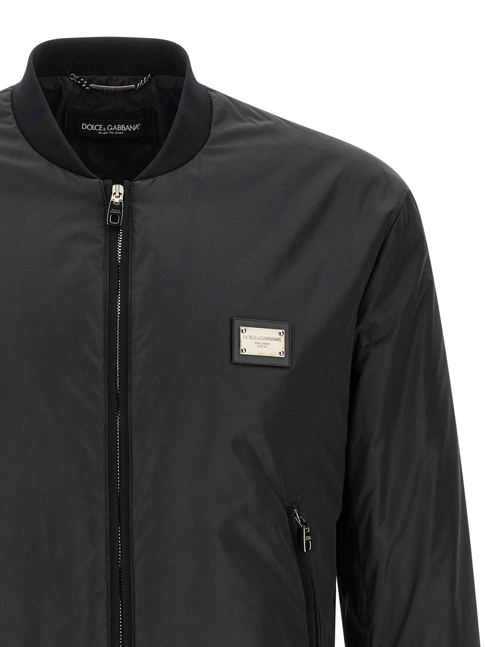 Dolce & Gabbana Black Polyamide Bomber