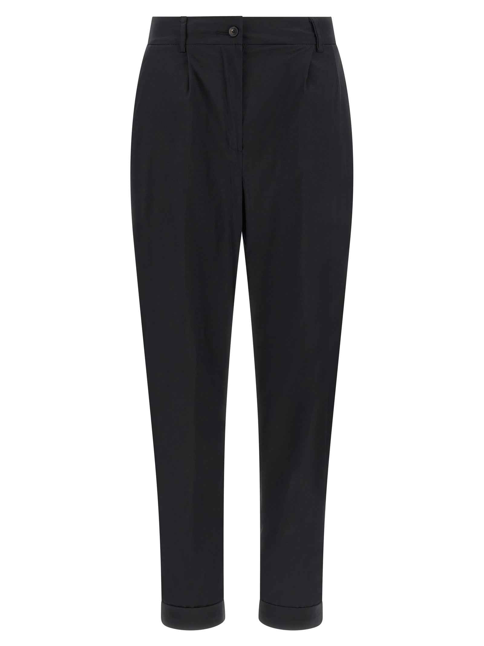 Kiton Black Cotton Casual Pants