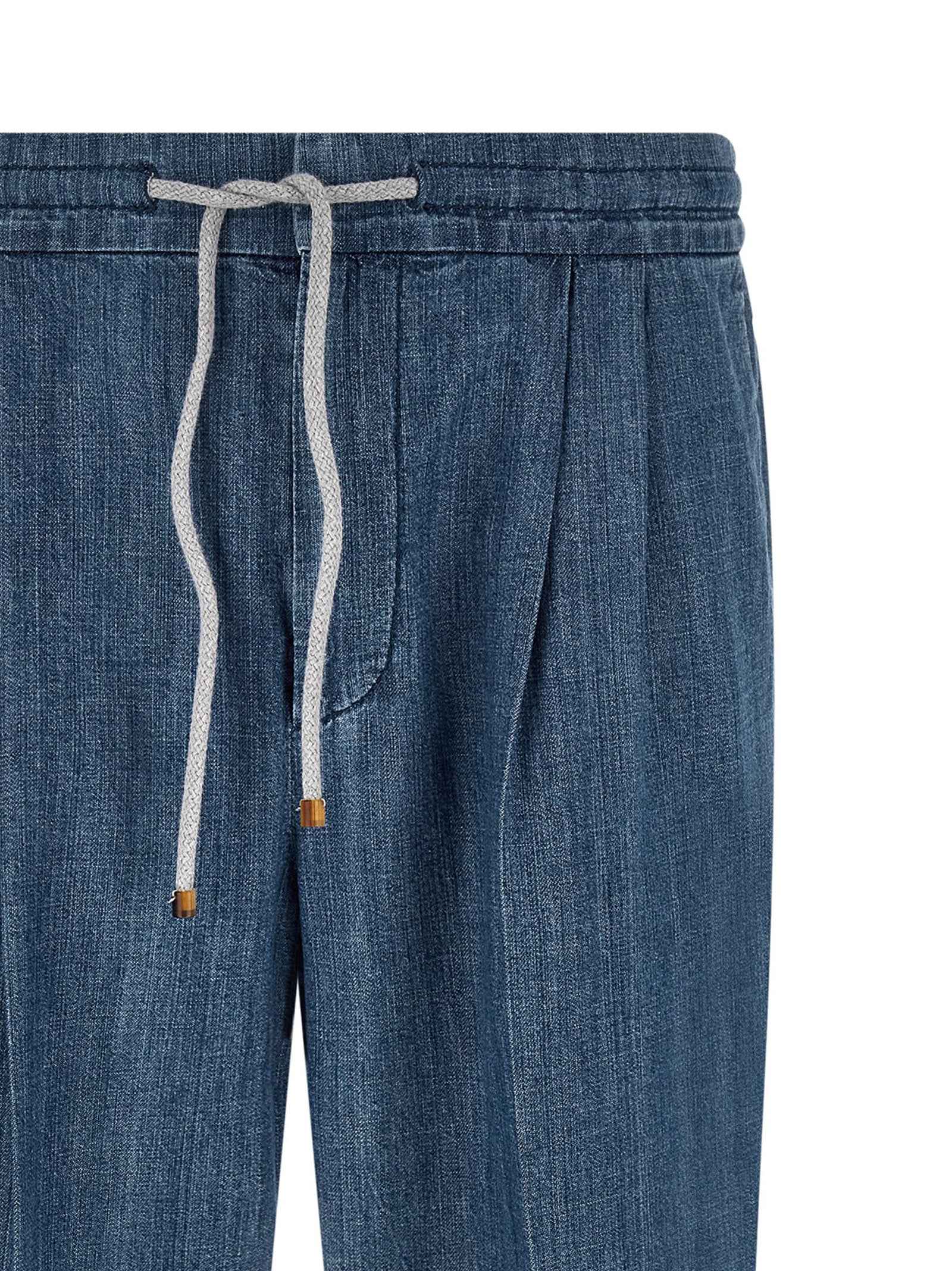 Brunello Cucinelli Blue Cotton Relaxed Fit Jeans