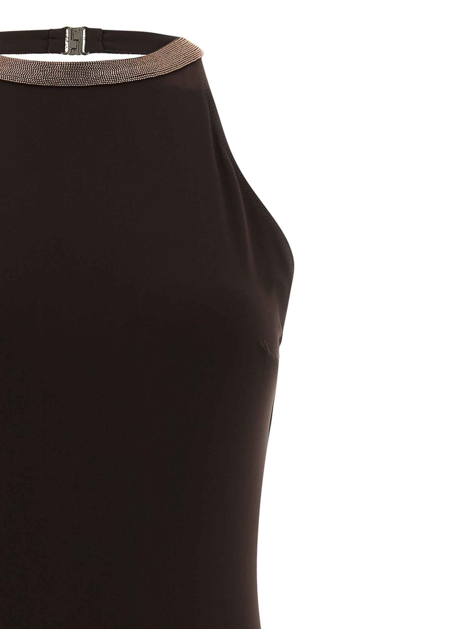 Brunello Cucinelli Brown Polyamide One-Piece Swimsuit