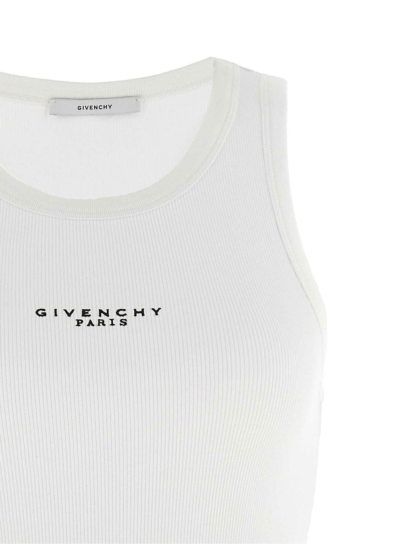 Givenchy White Cotton Sleeveles T-Shirt