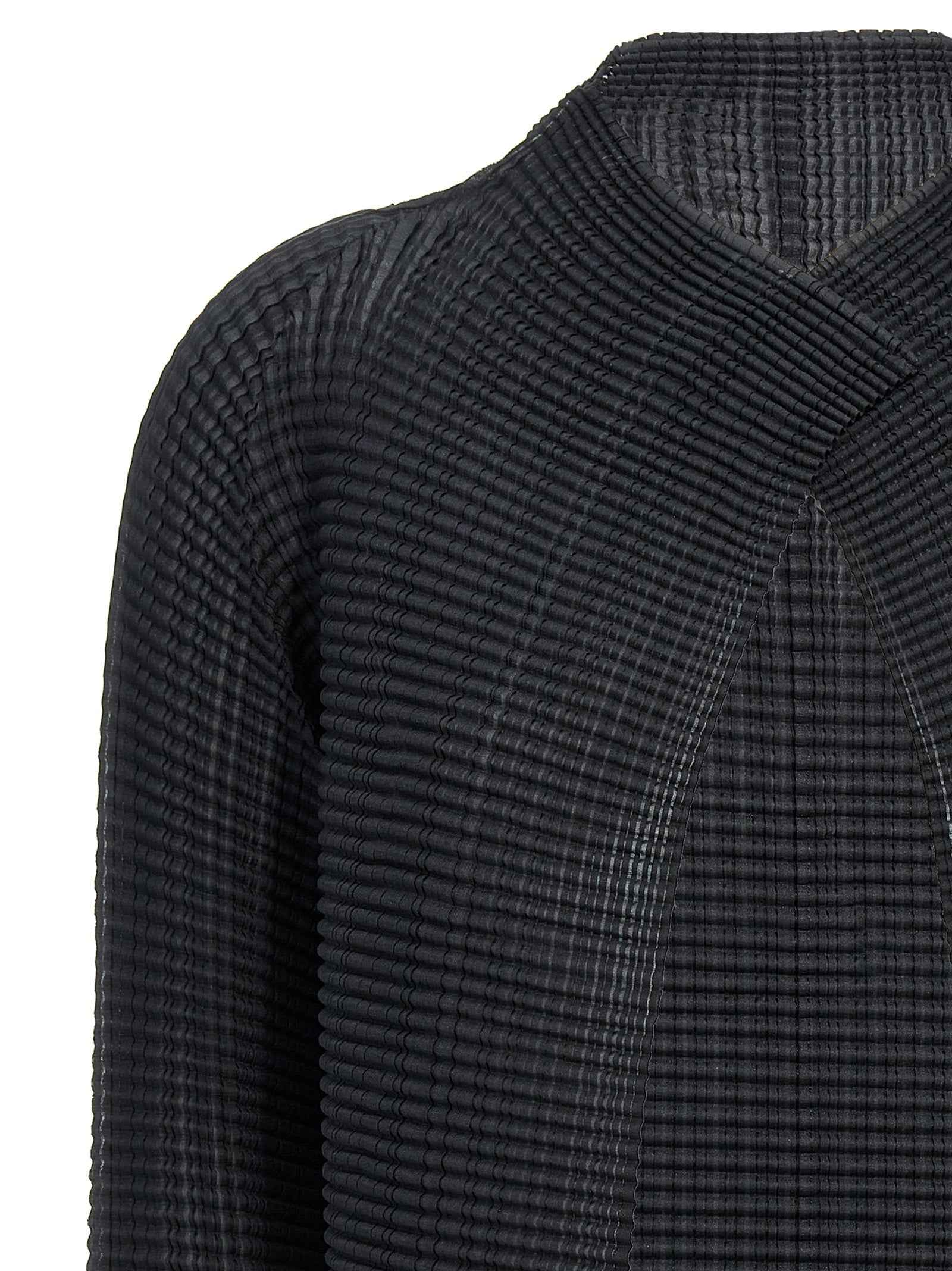 Issey Miyake Black Polyester Cardigan