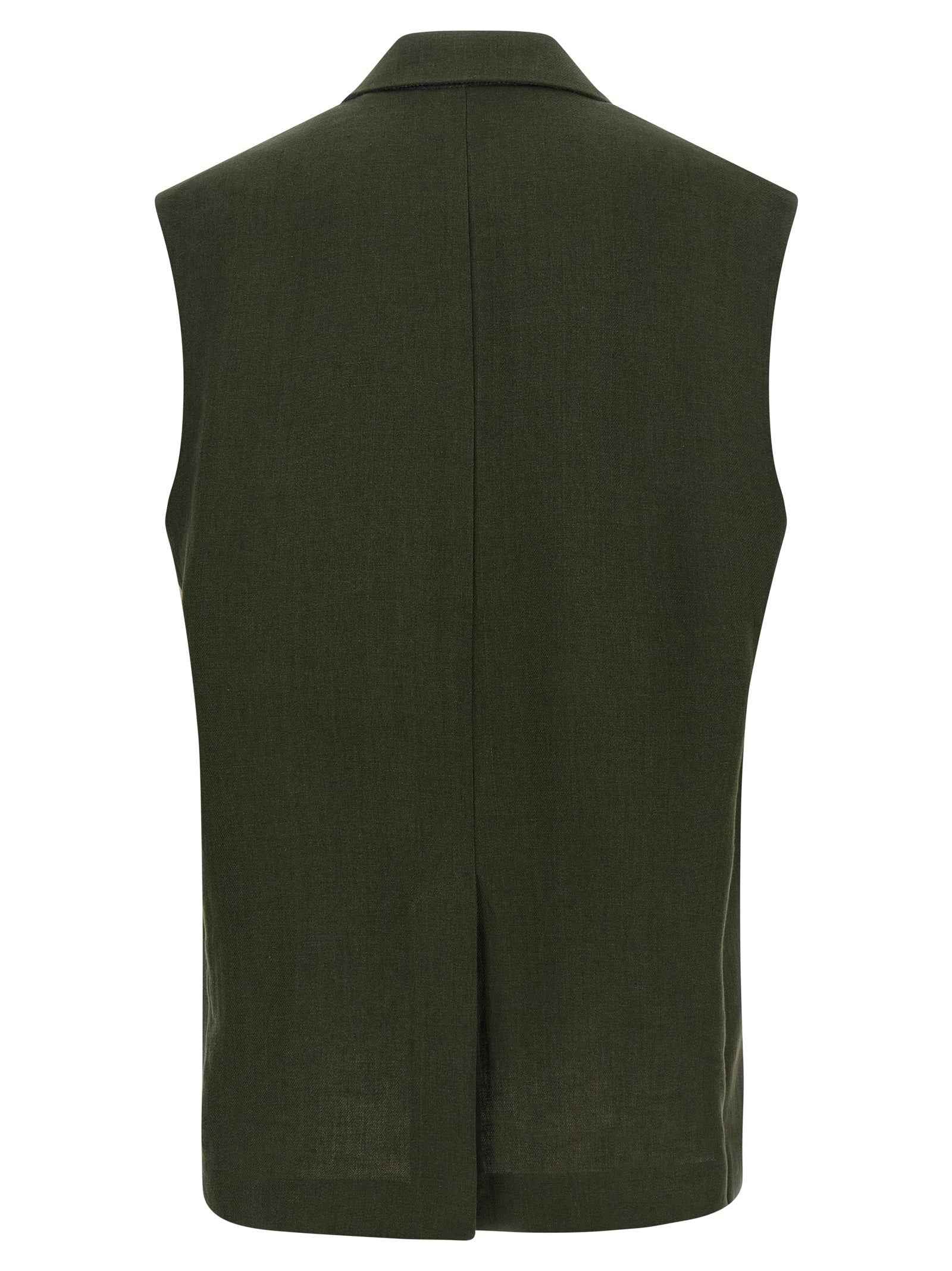 Max Mara Bicolor Linen Sleeveless Jacket