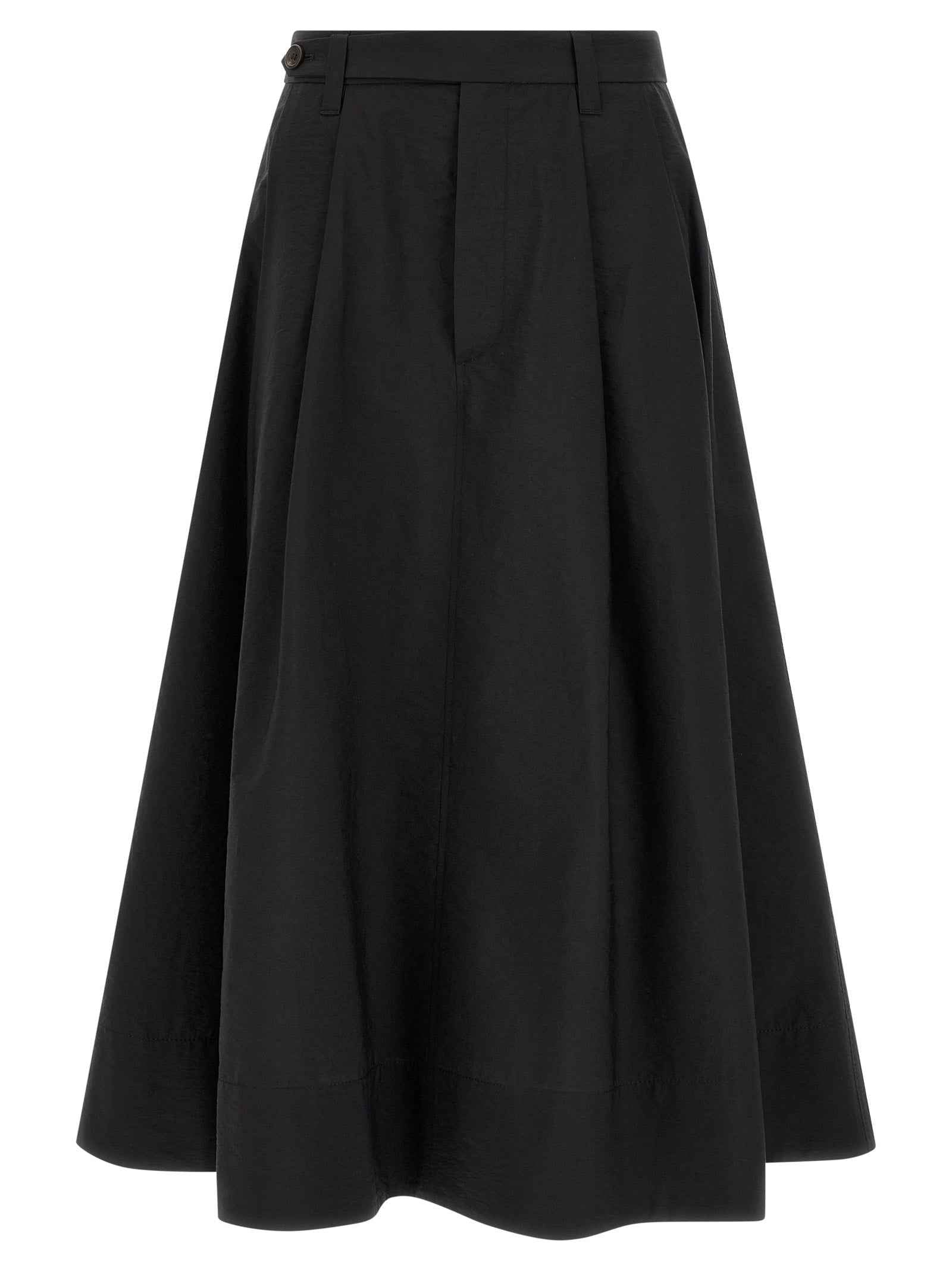 Brunello Cucinelli Black Cotton Midi Skirt