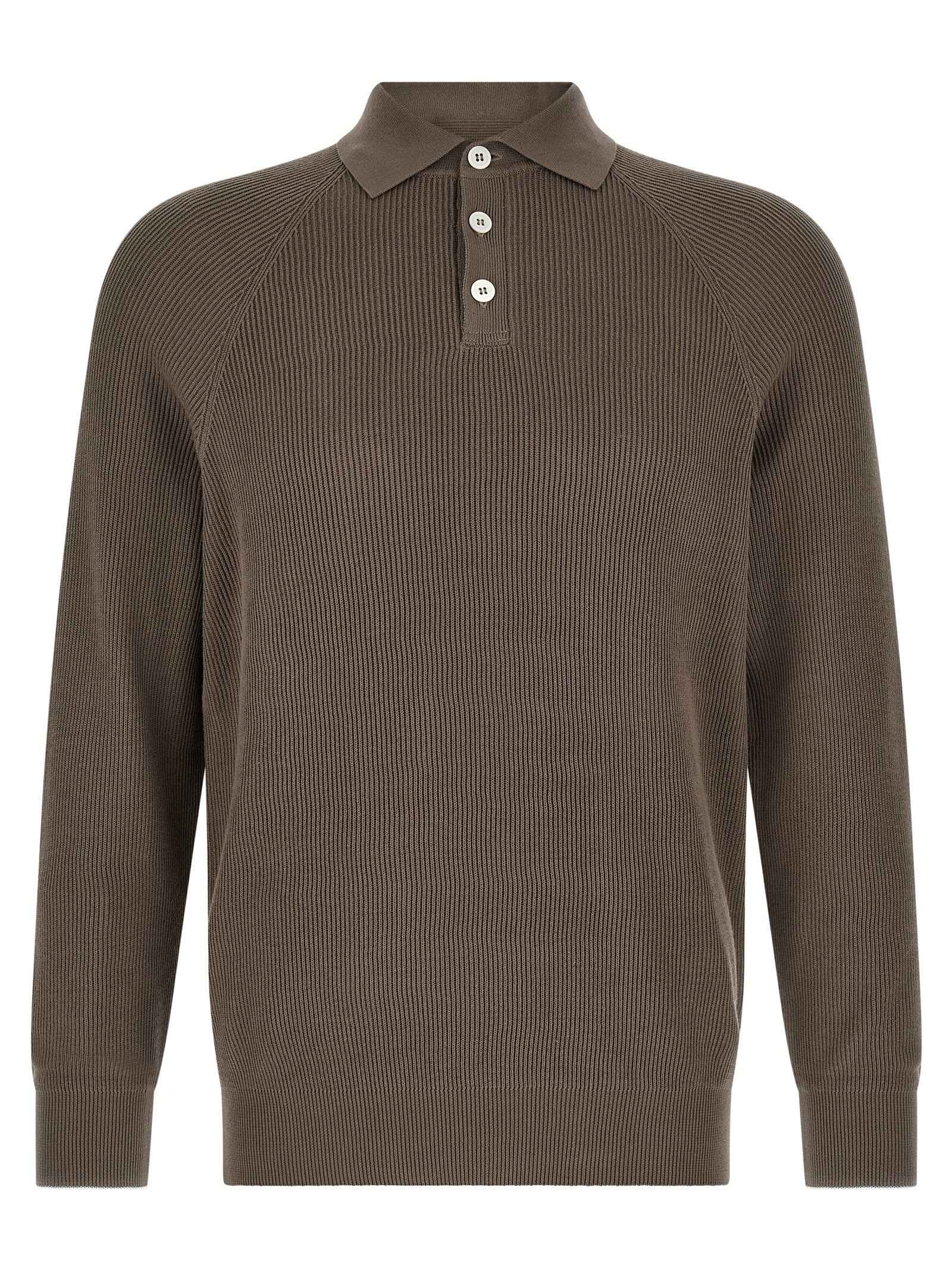 Brunello Cucinelli Brown Cotton Polo Shirt