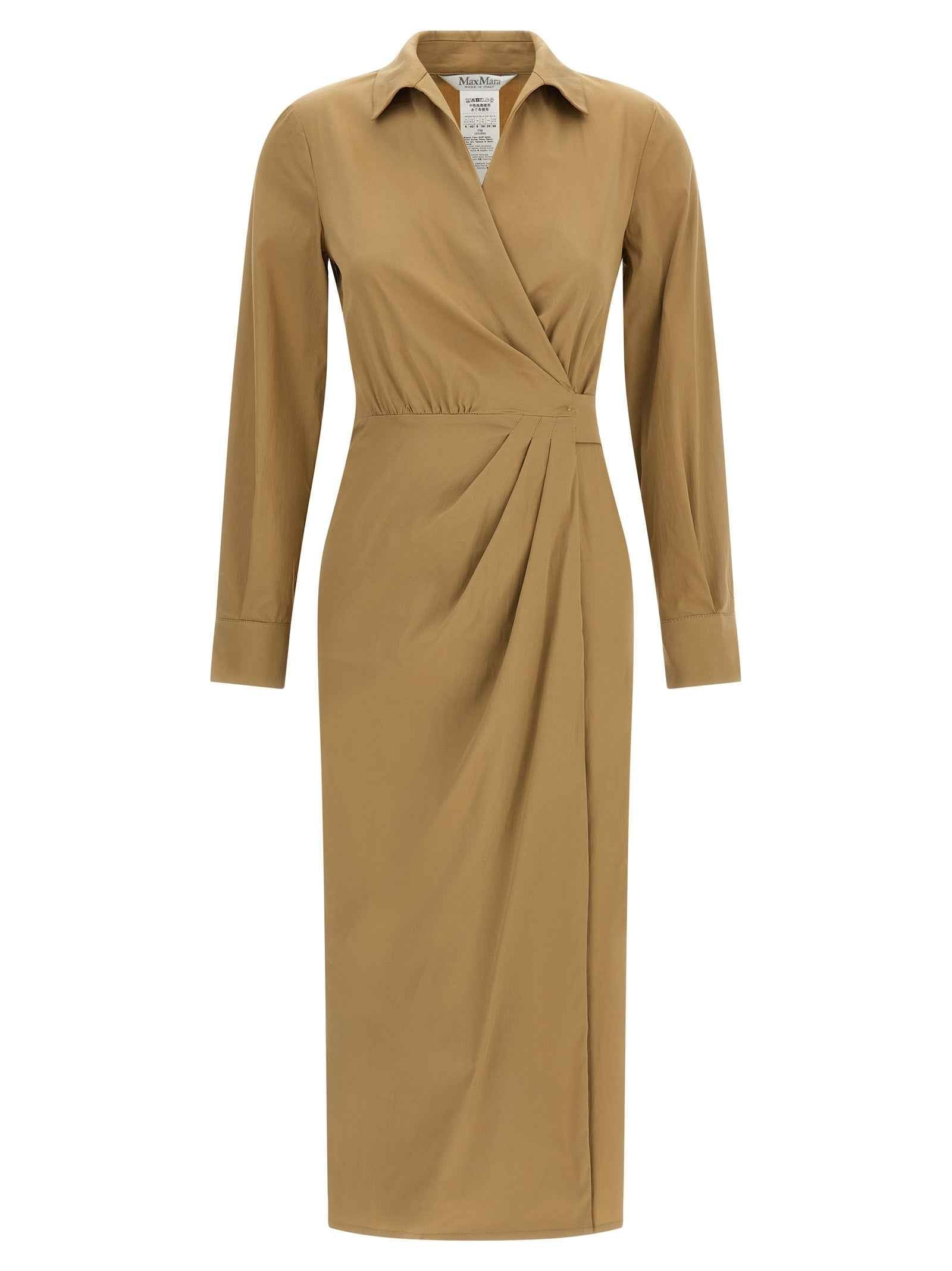 Max Mara Beige Cotton Midi Dress