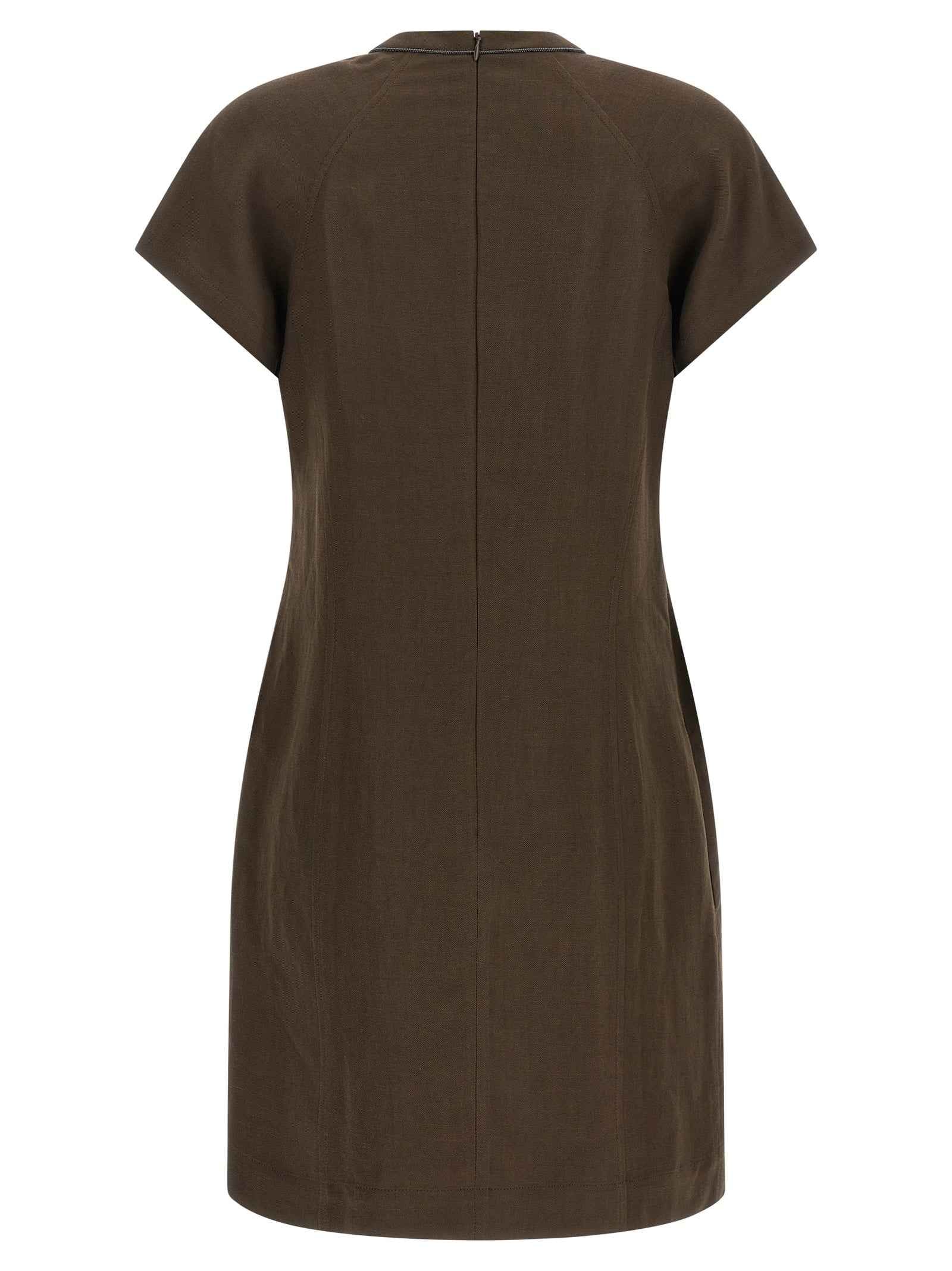 Brunello Cucinelli Brown Viscose Short Dress
