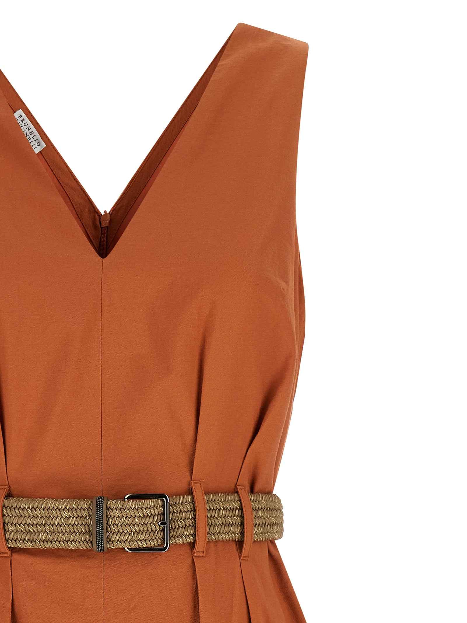 Brunello Cucinelli Orange Cotton Short Dress