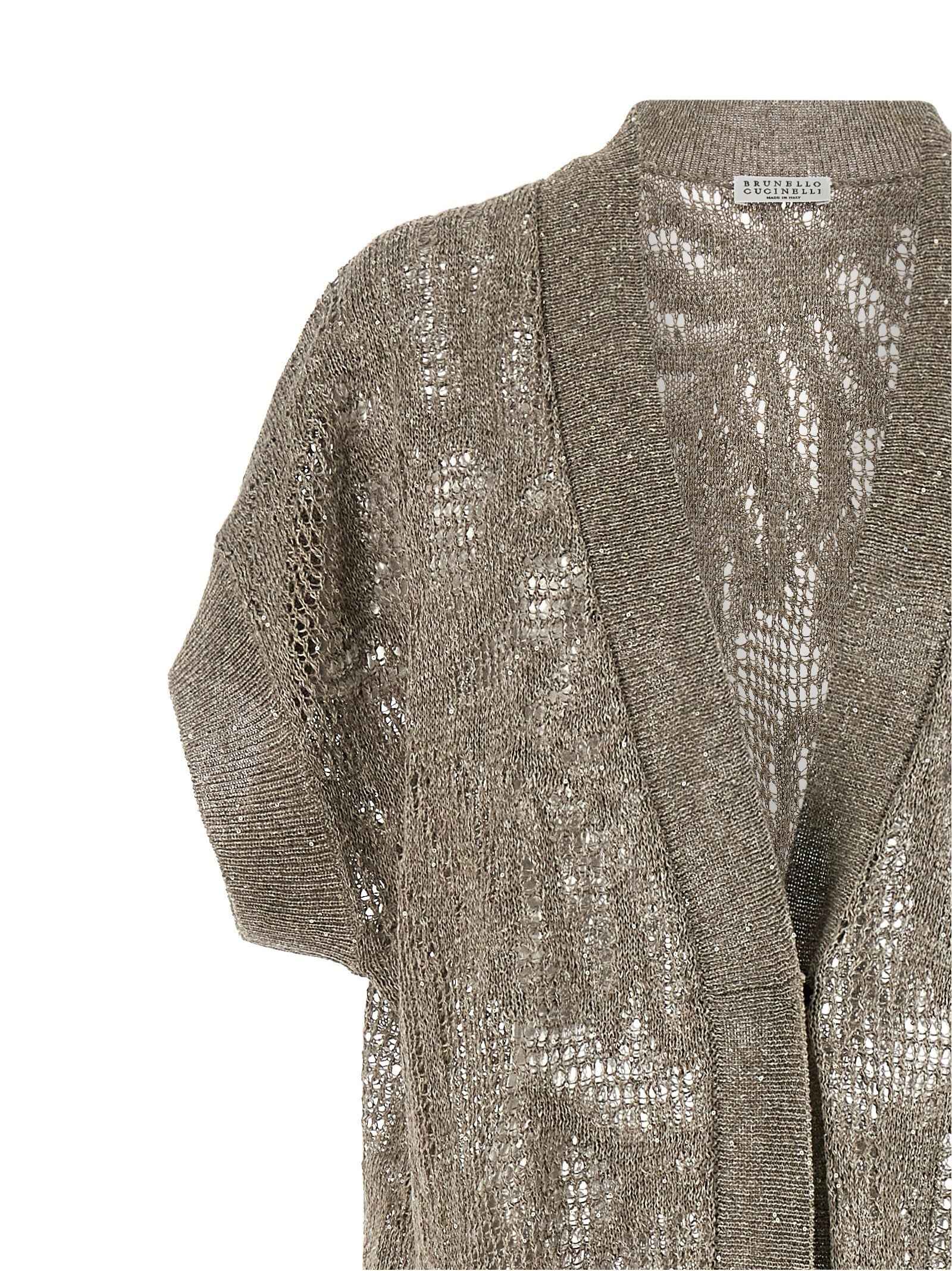 Brunello Cucinelli Brown Linen Cardigan