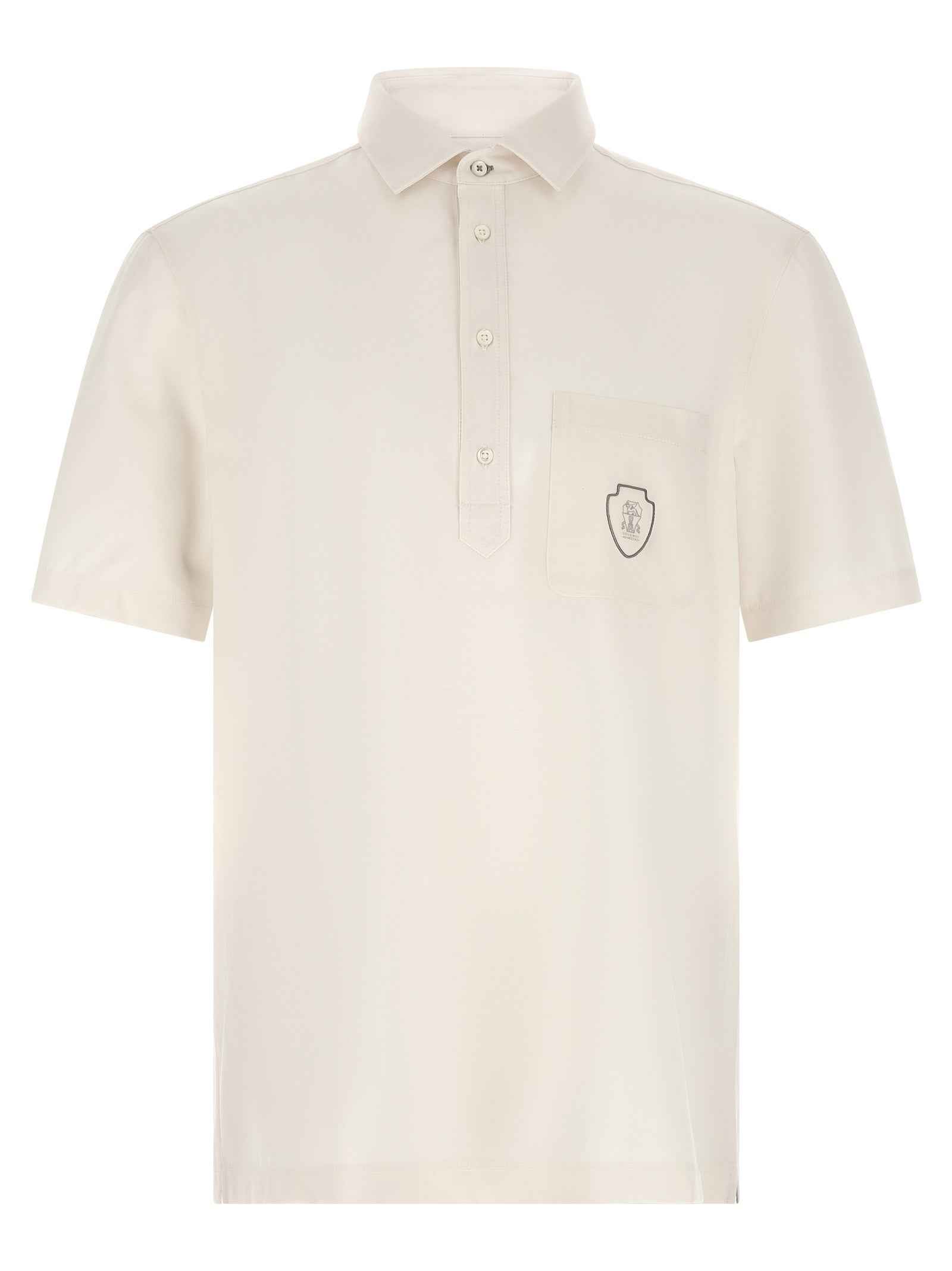 Brunello Cucinelli White Virgin Wool Polo Shirt