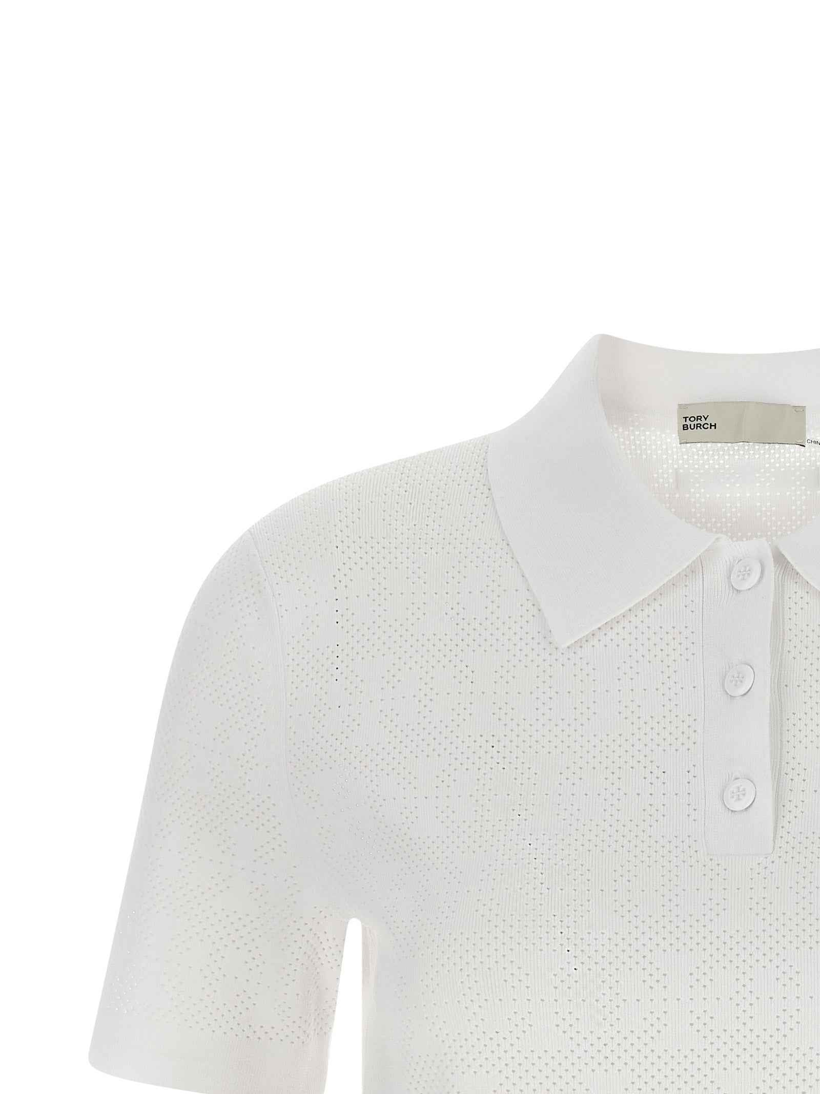 Tory Burch White Viscose Polo Shirt
