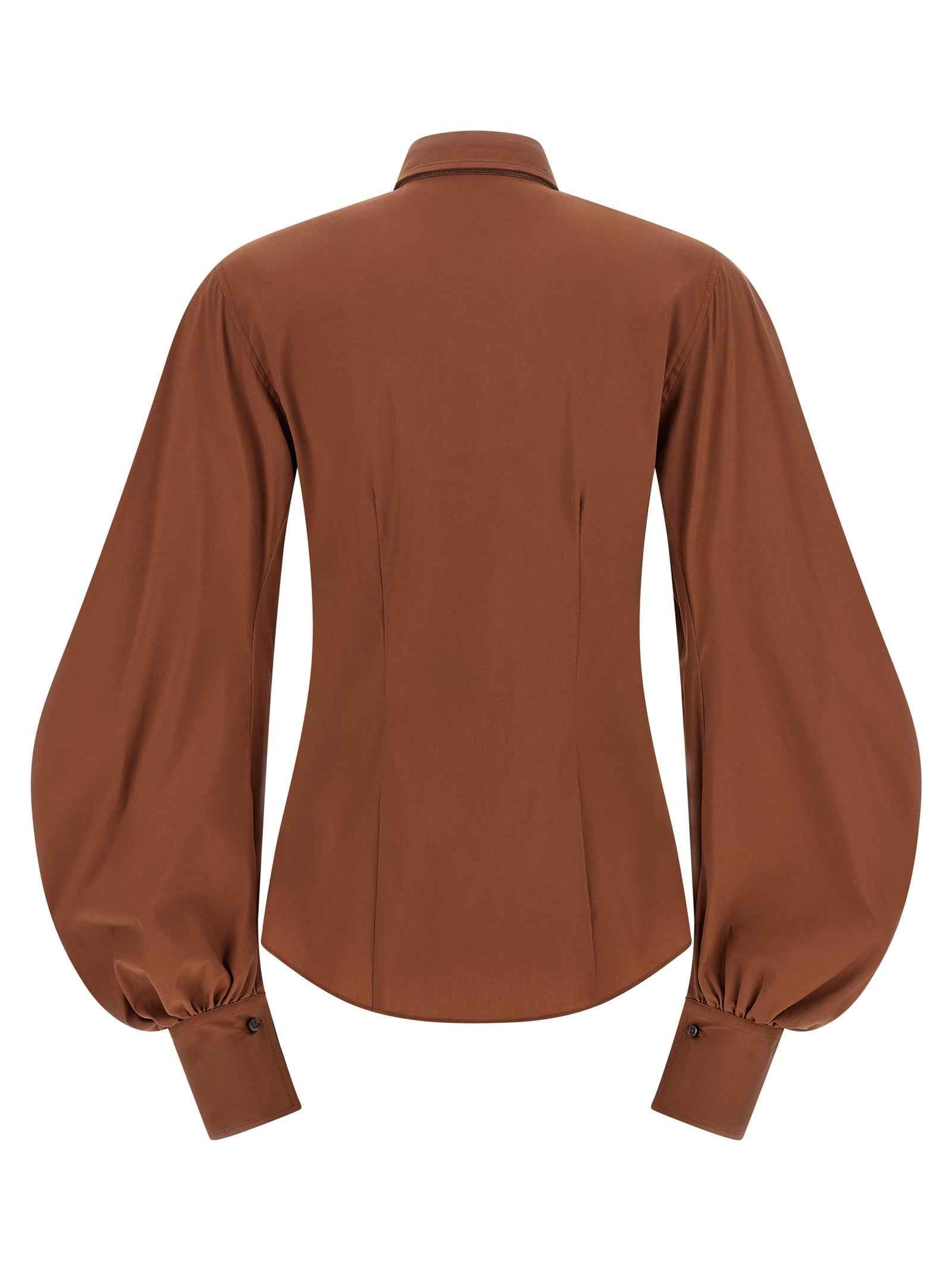 Brunello Cucinelli Brown Cotton Blouse