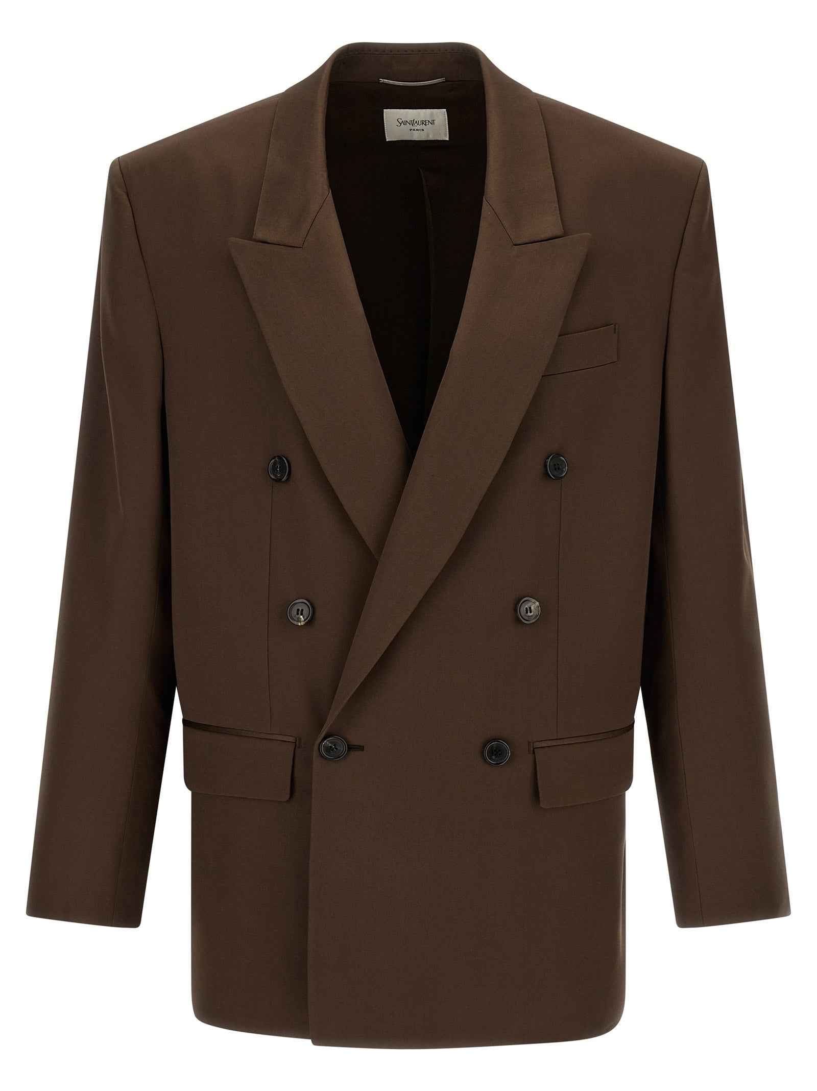 Saint Laurent Brown Silk Blazer