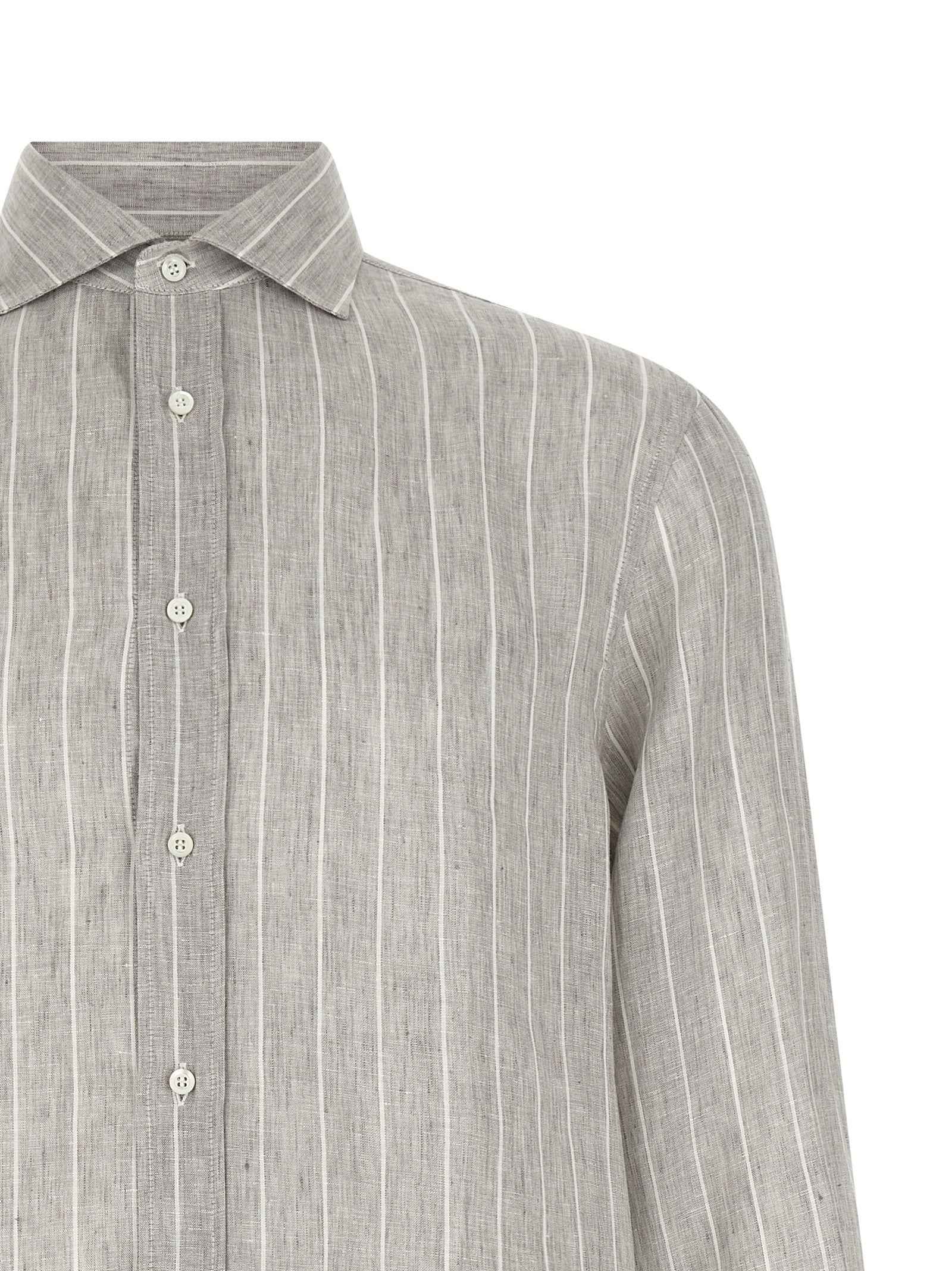 Brunello Cucinelli Gray Linen Blouse