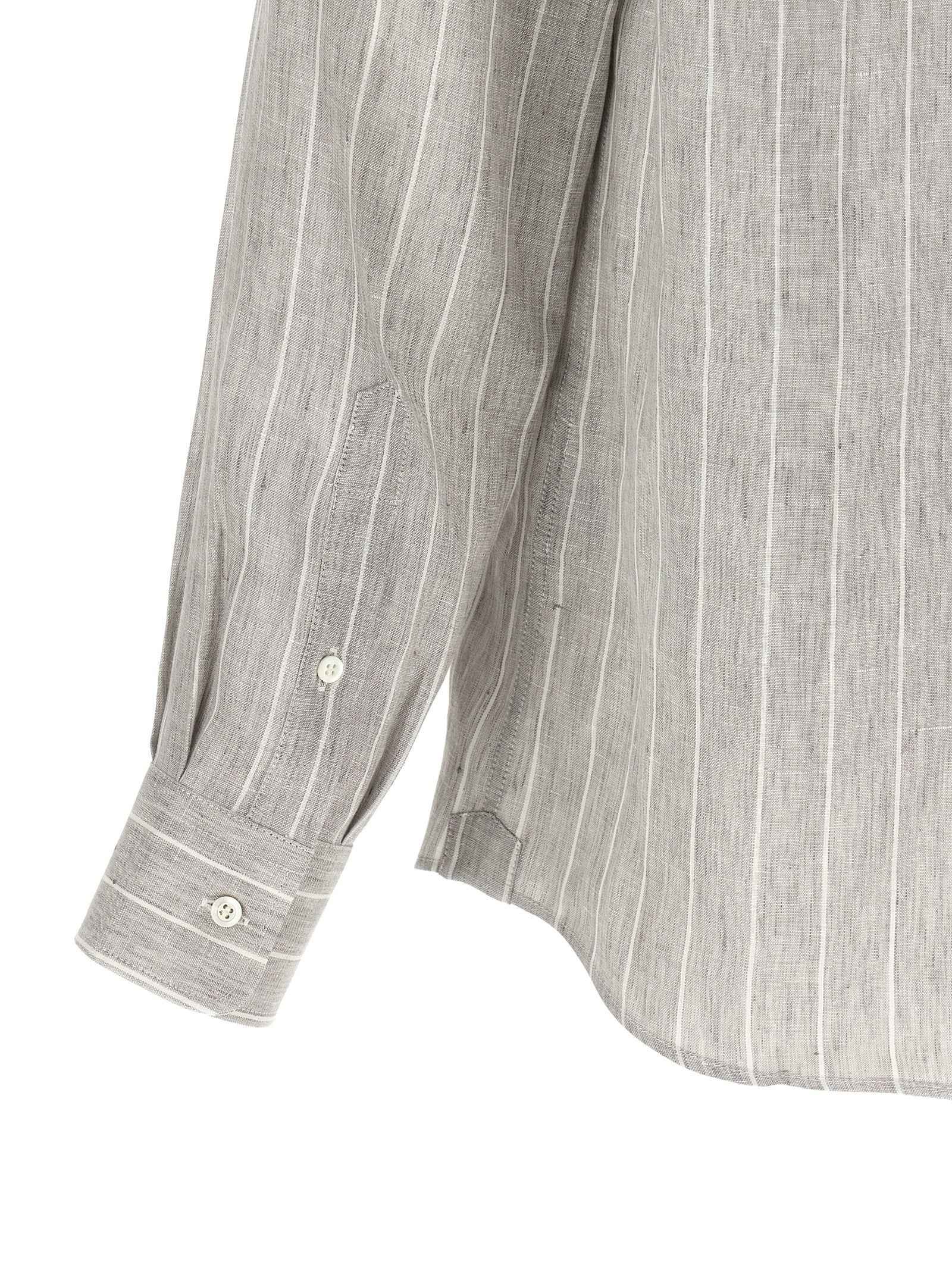 Brunello Cucinelli Gray Linen Blouse