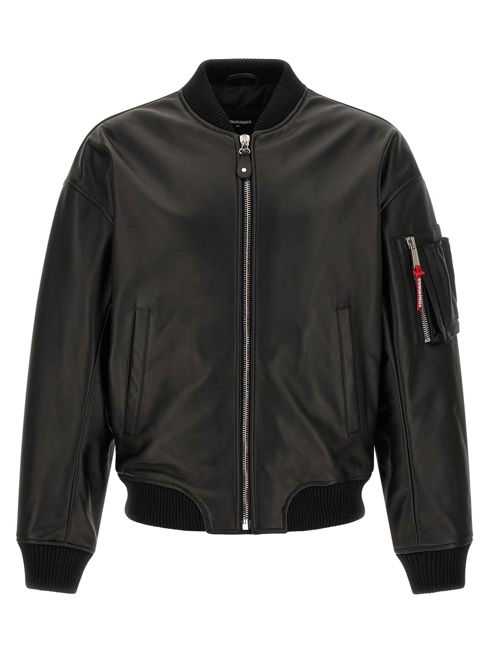 Dsquared² Black Leather Leather Jacket
