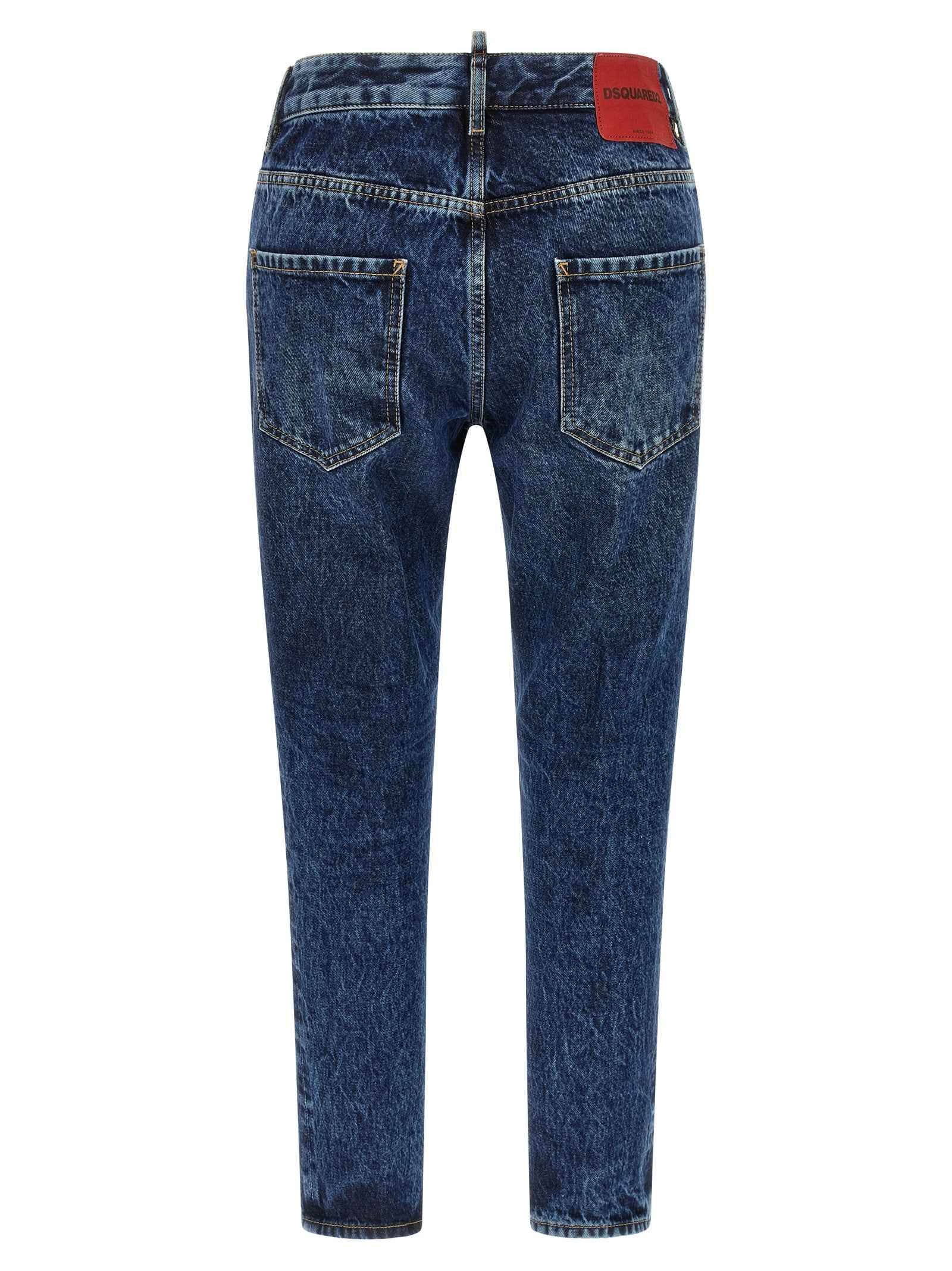 Dsquared² Blue Cotton Straight-Leg Jeans