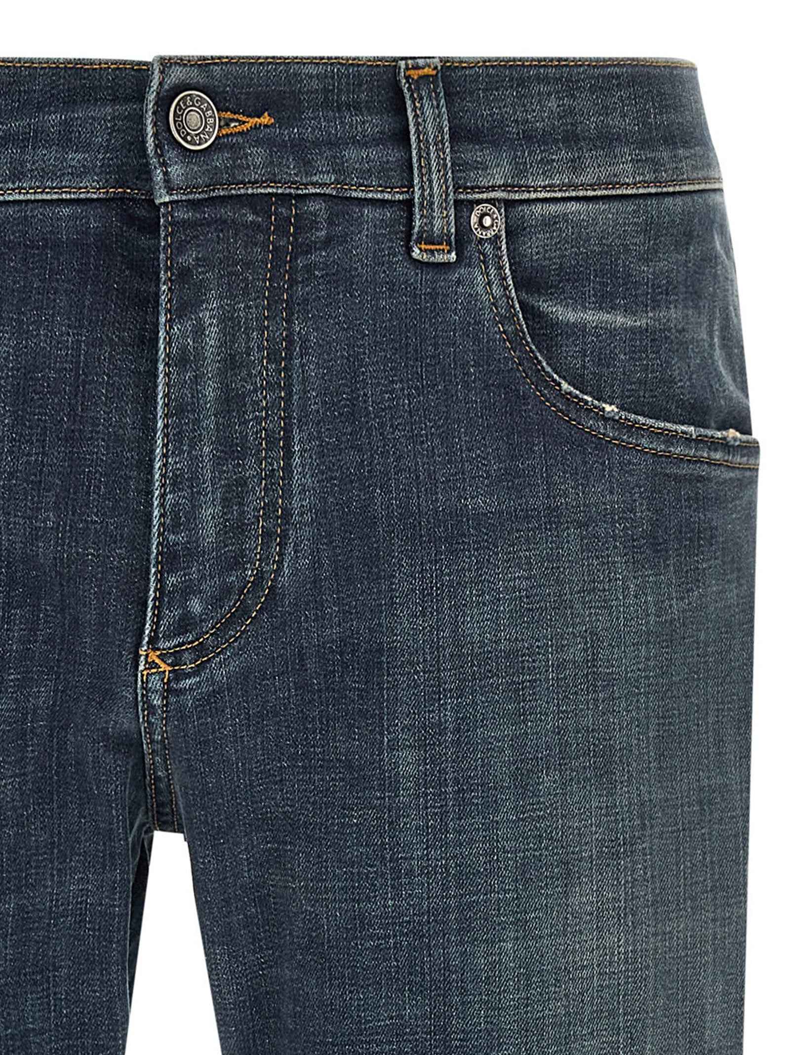 Dolce & Gabbana Blue Cotton Straight-Leg Jeans