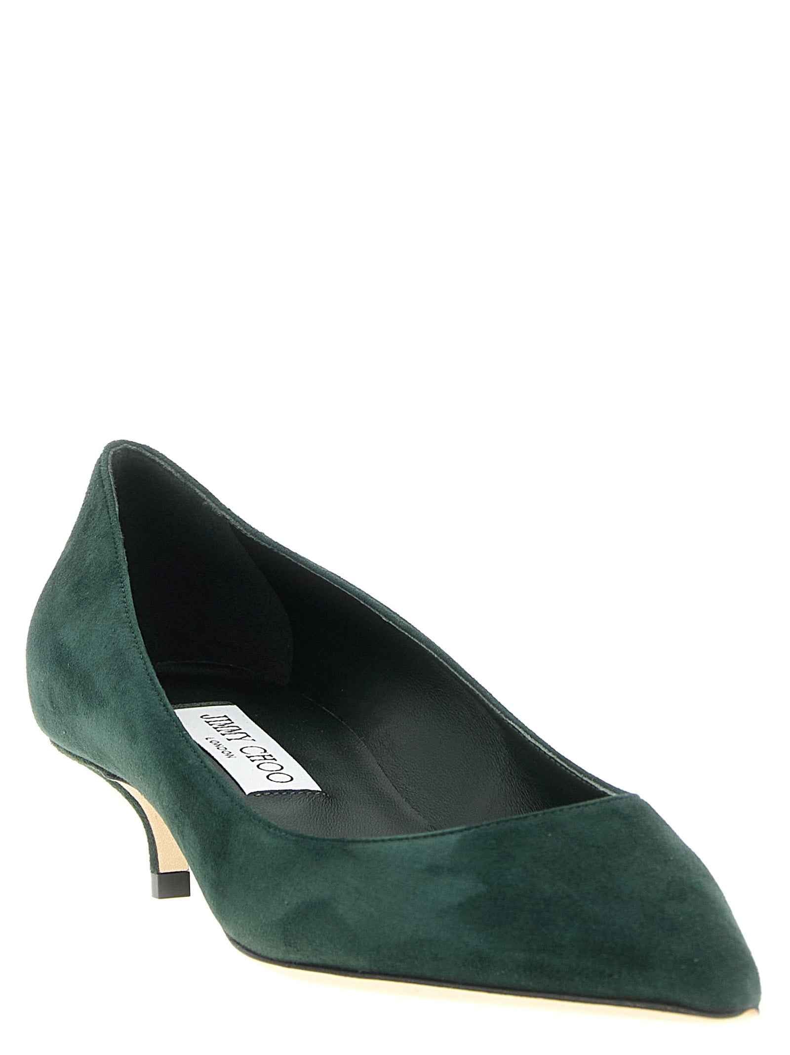Jimmy Choo Bicolor Leather Mid Heel Pumps